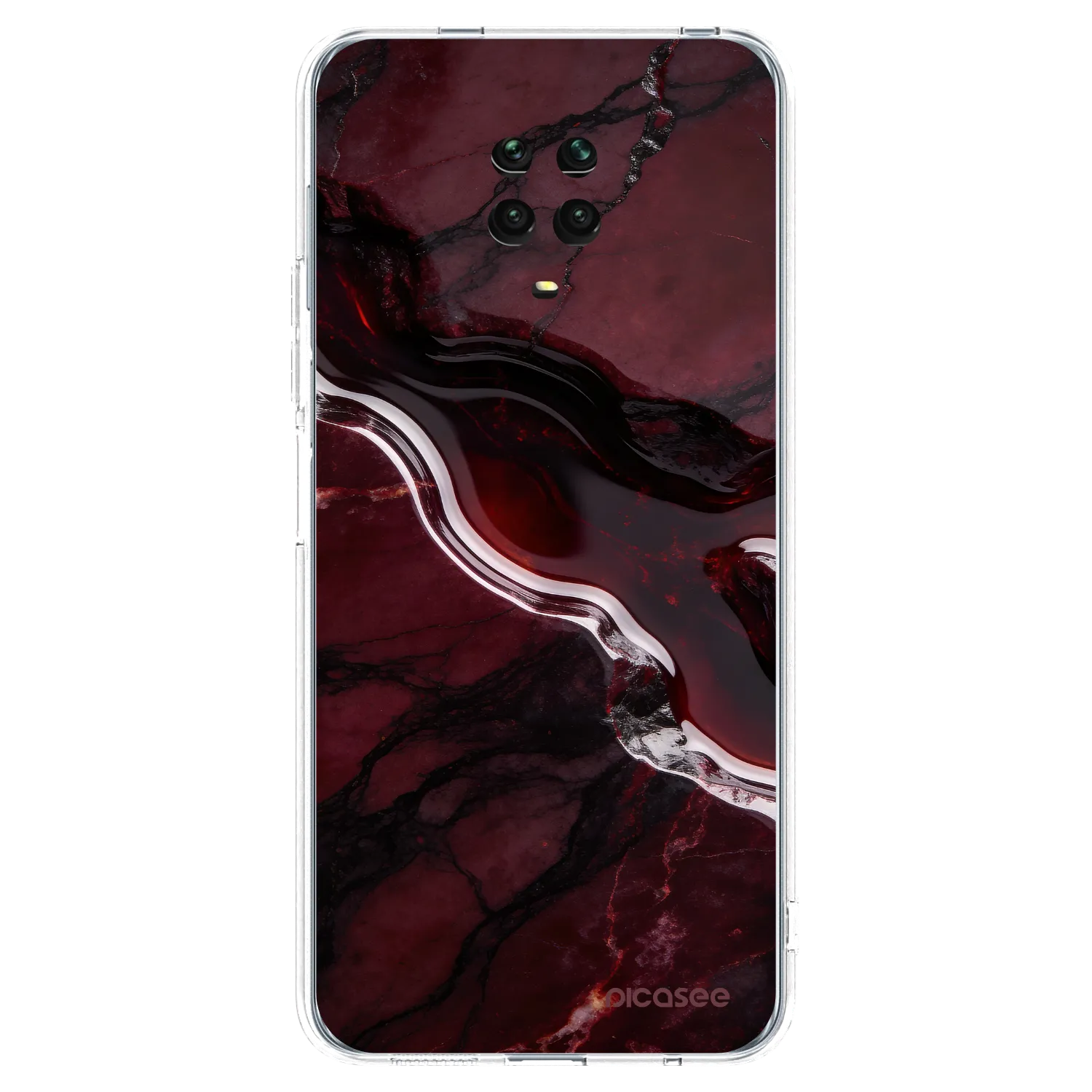 Picasee silikonski prozorni ovitek za Xiaomi Redmi Note 9S - Cherry stone