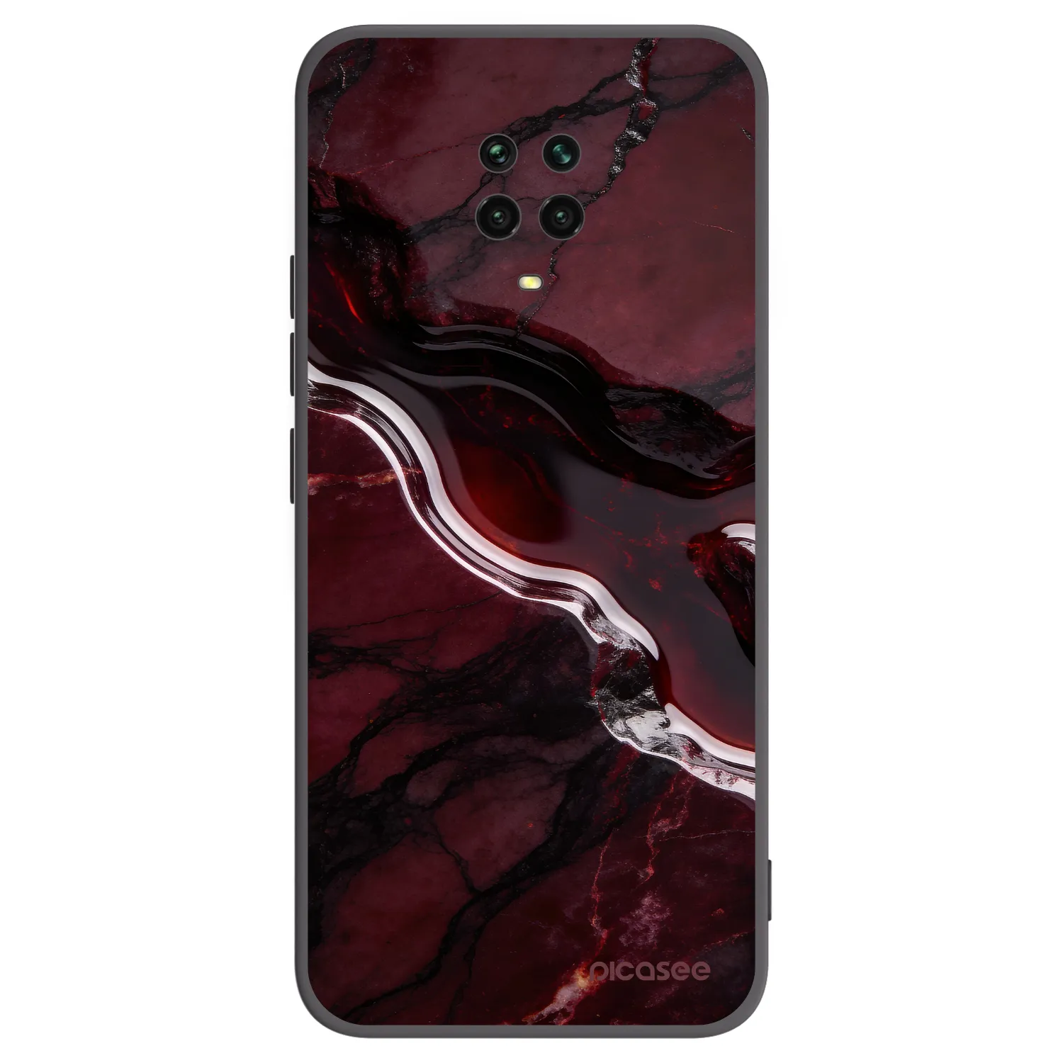 Picasee silikonski črni ovitek za Xiaomi Redmi Note 9S - Cherry stone