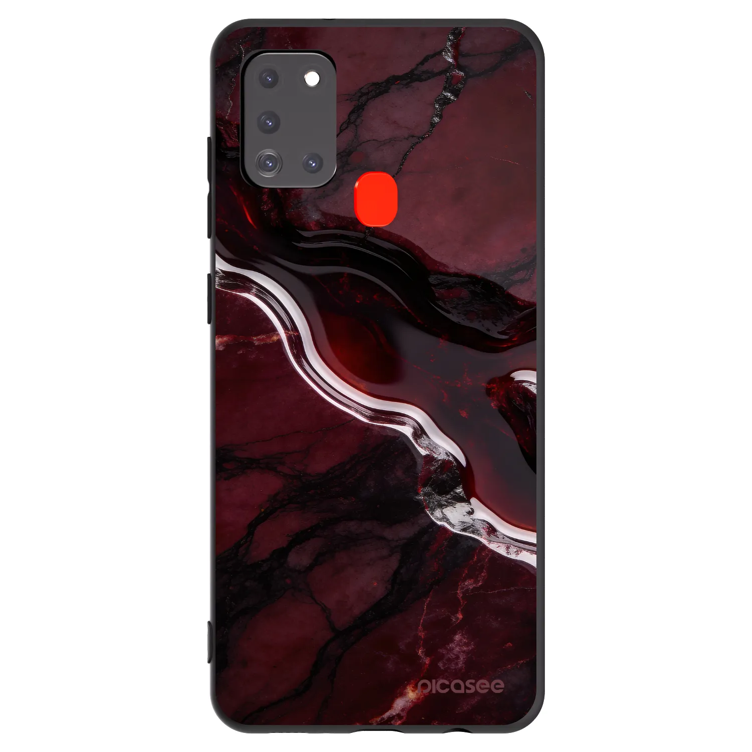 Picasee silikonski črni ovitek za Samsung Galaxy A21s - Cherry stone