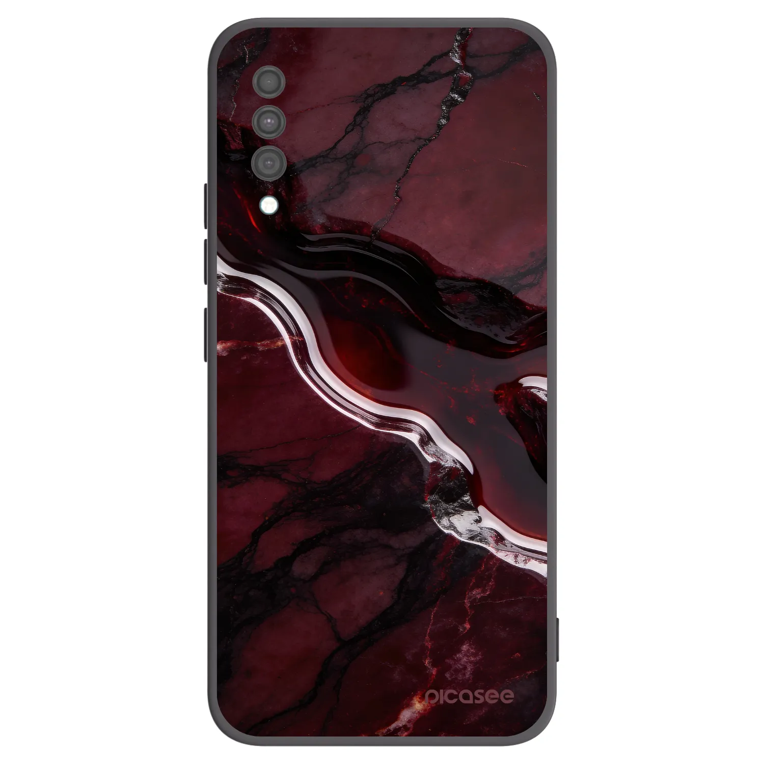 Picasee silikonski črni ovitek za Samsung Galaxy A30s A307F - Cherry stone