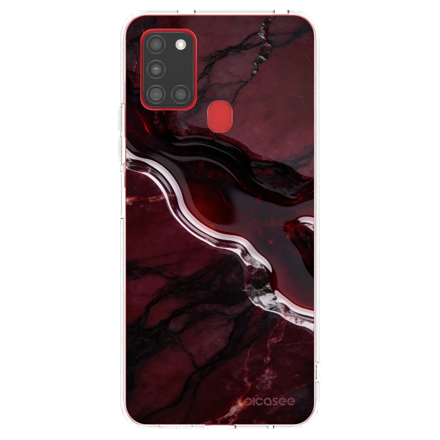 Picasee silikonski prozorni ovitek za Samsung Galaxy A21s - Cherry stone