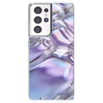 Picasee silikonski prozorni ovitek za Samsung Galaxy S21 Ultra 5G G998B - Iridescent bubbles