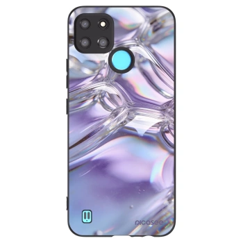 Picasee silikonski črni ovitek za Realme C21Y - Iridescent bubbles