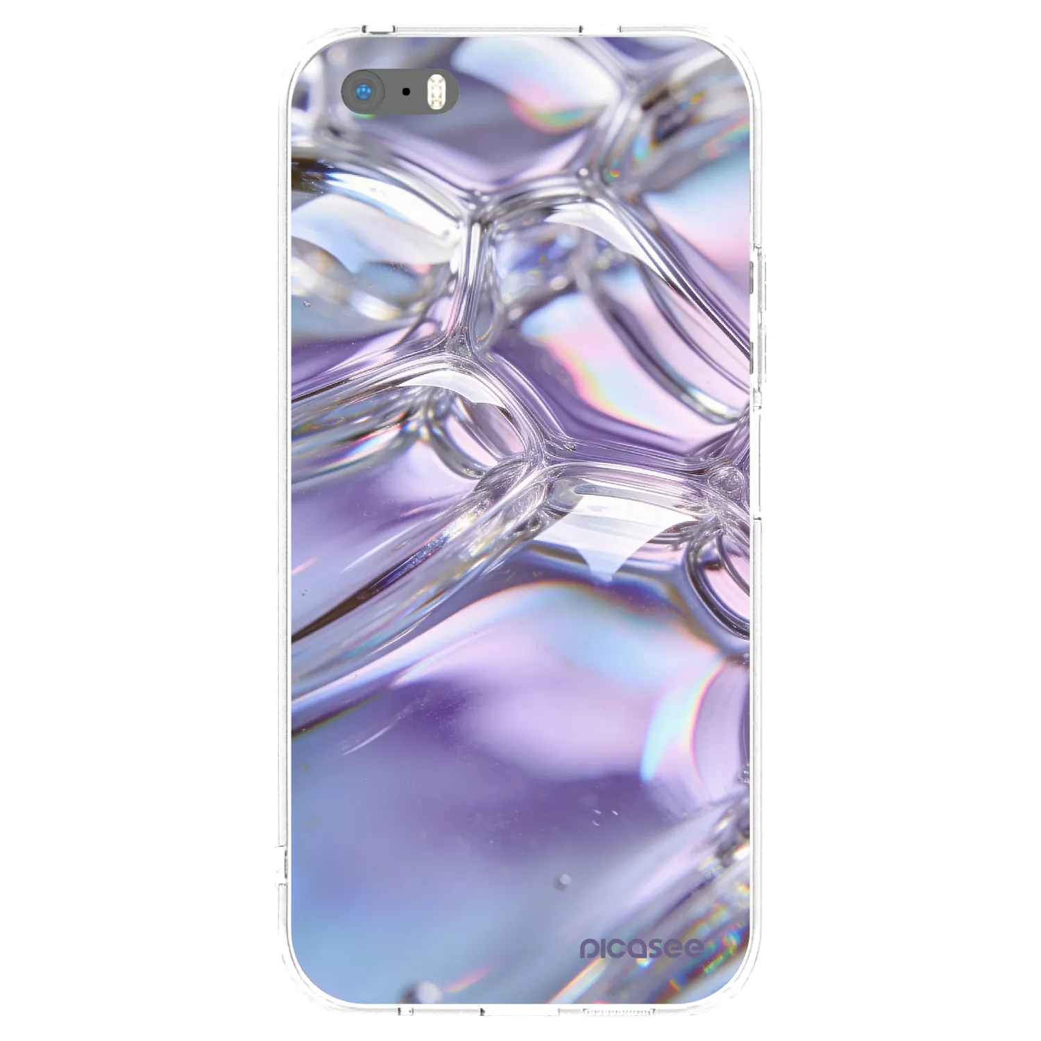 Picasee silikonski prozorni ovitek za Apple iPhone 5/5S/SE - Iridescent bubbles