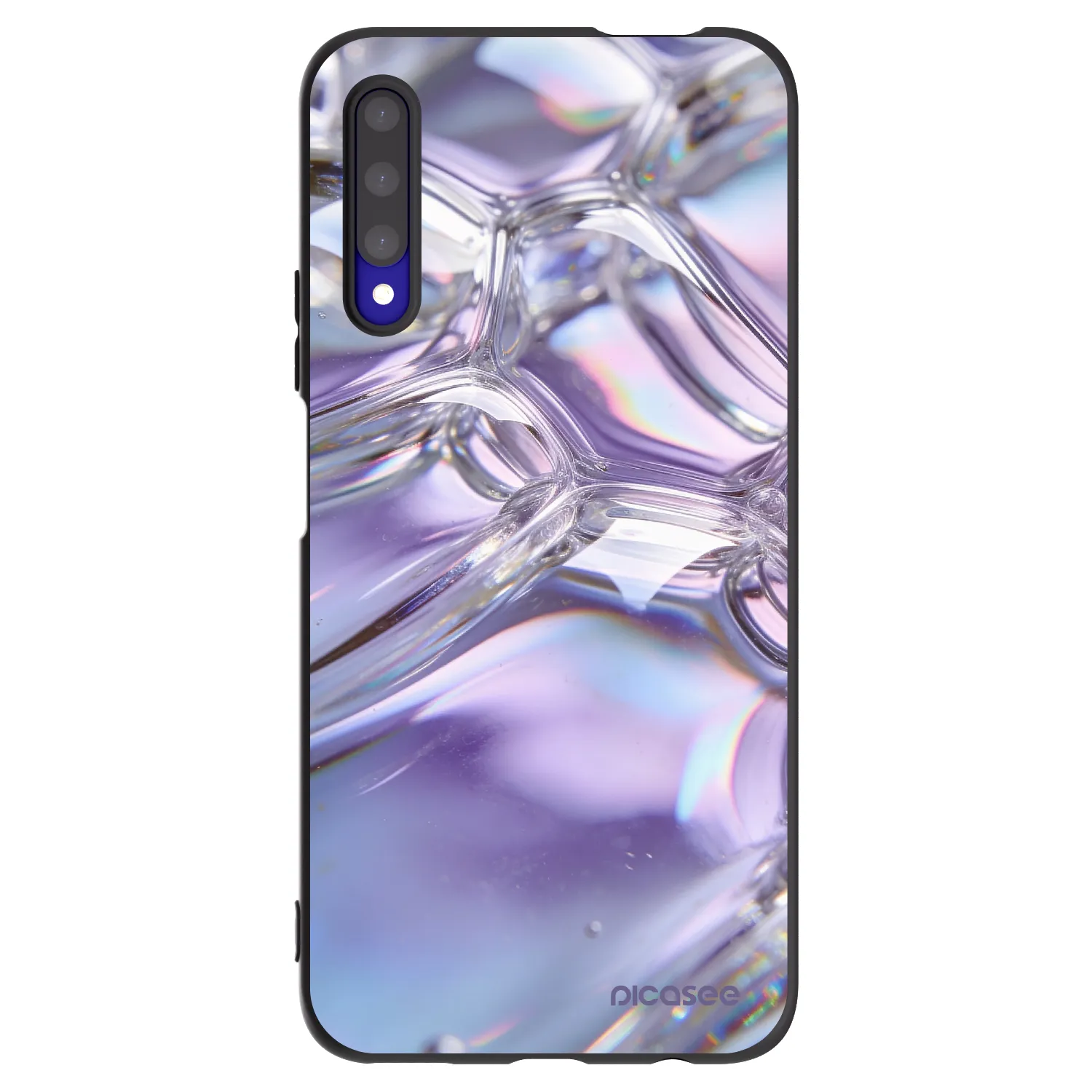 Picasee silikonski črni ovitek za Honor 9X Pro - Iridescent bubbles