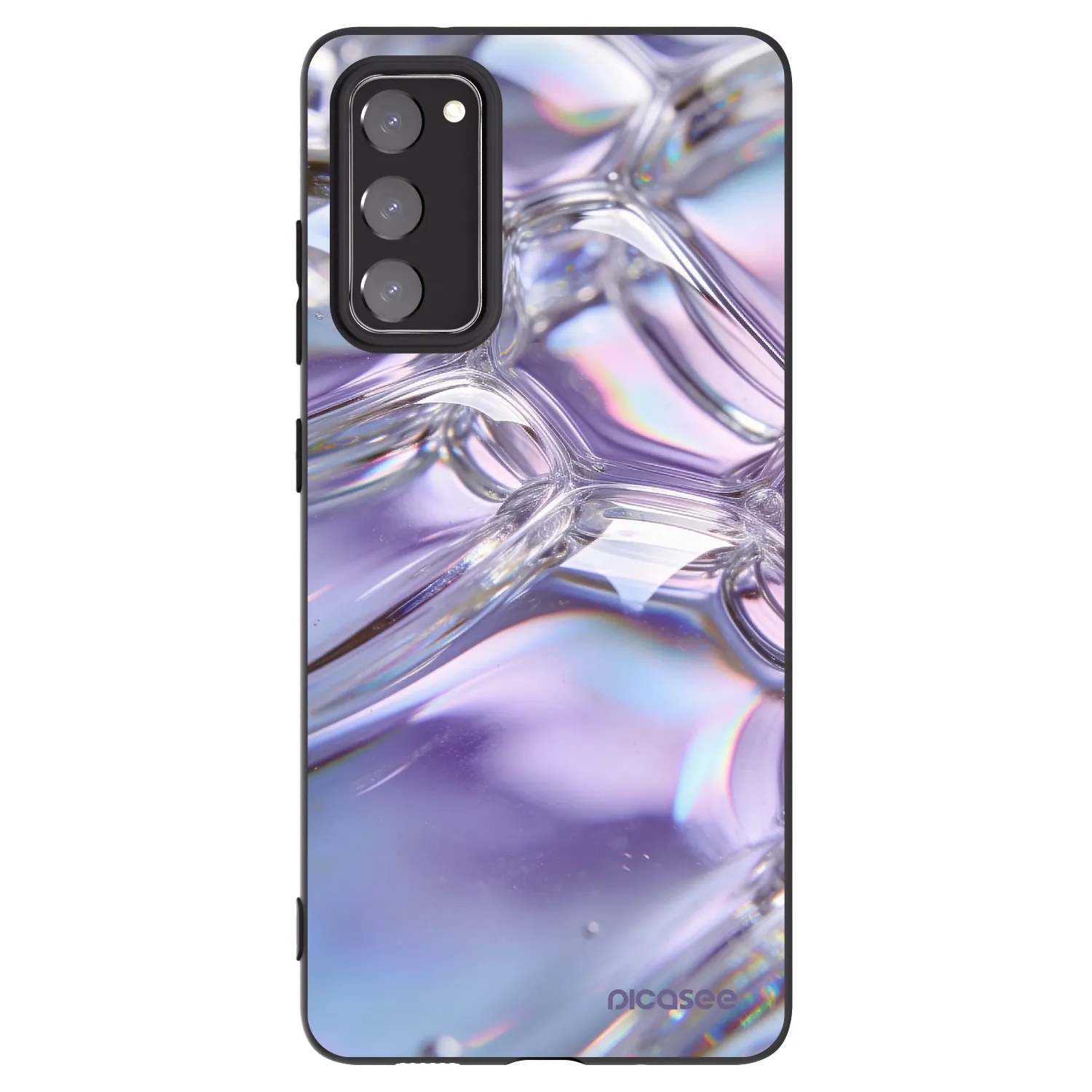 Picasee silikonski črni ovitek za Samsung Galaxy S20 FE - Iridescent bubbles