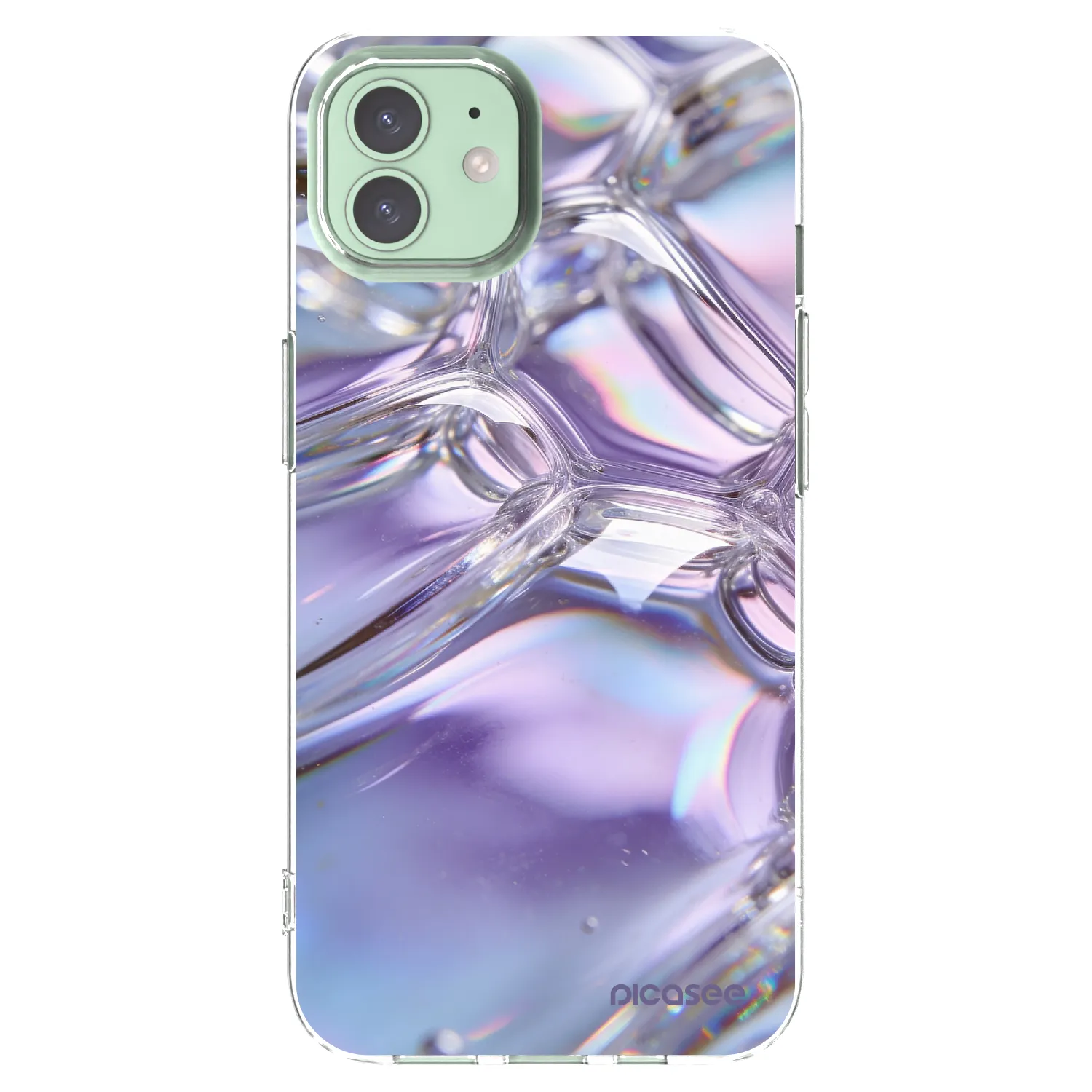 Picasee silikonski prozorni ovitek za Apple iPhone 12 Pro - Iridescent bubbles