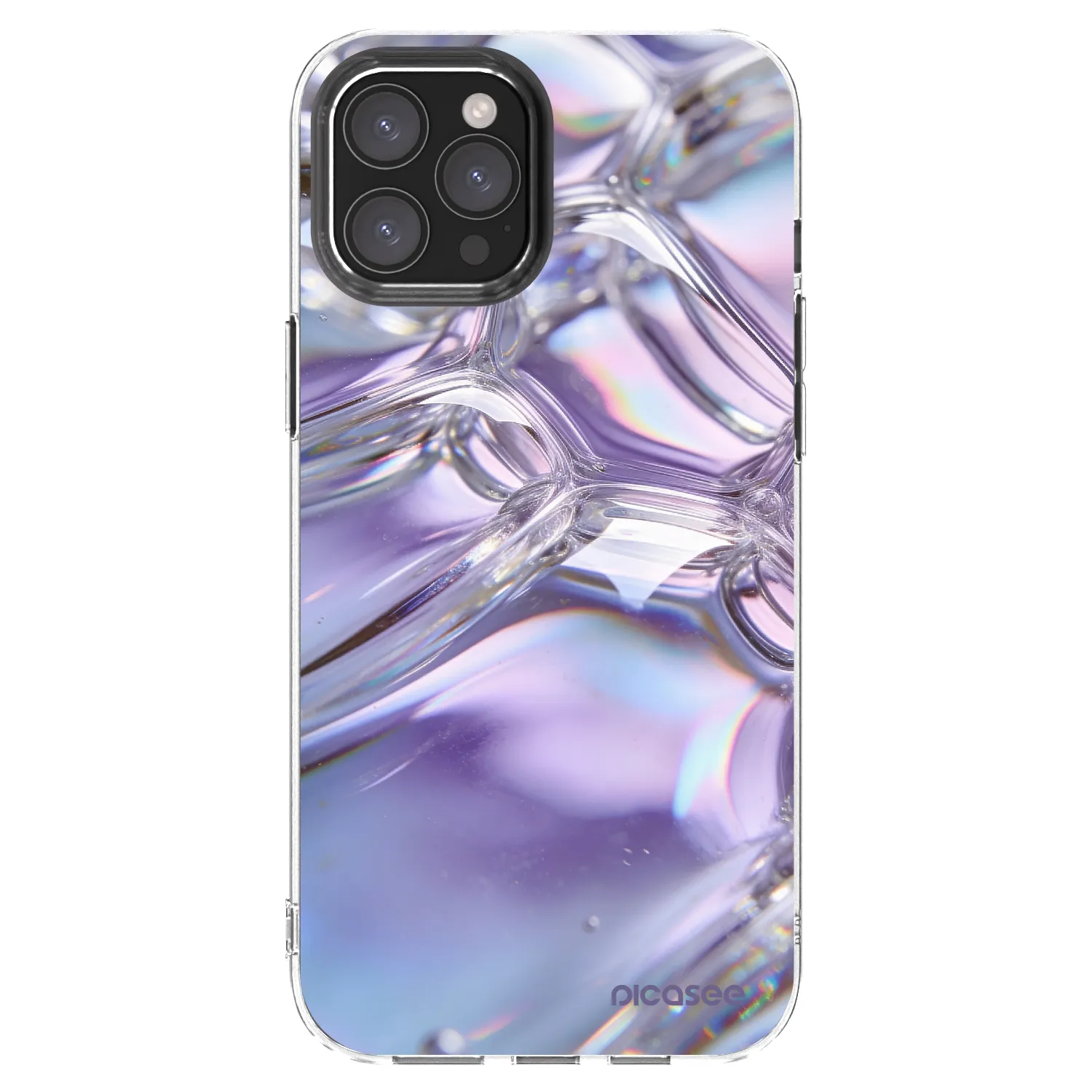 Picasee silikonski prozorni ovitek za Apple iPhone 12 Pro Max - Iridescent bubbles