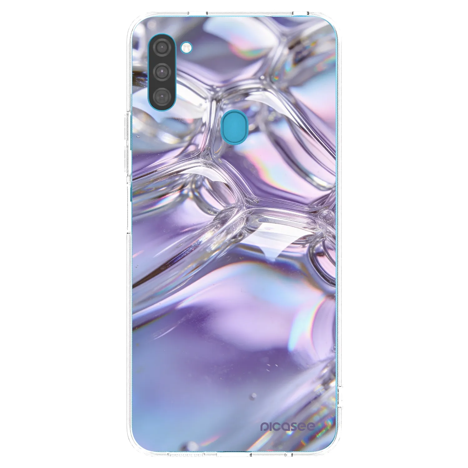 Picasee silikonski prozorni ovitek za Samsung Galaxy M11 - Iridescent bubbles