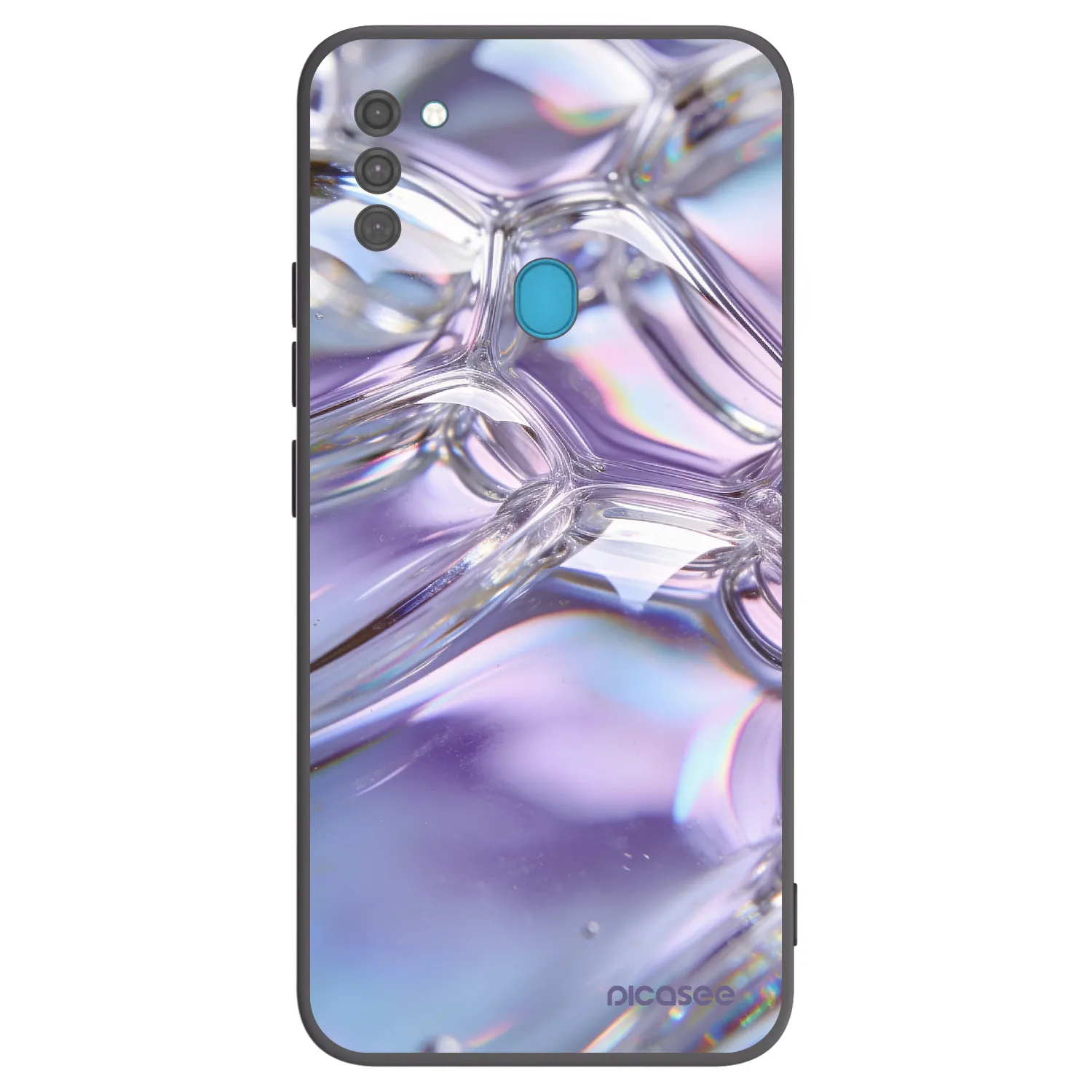 Picasee silikonski črni ovitek za Samsung Galaxy M11 - Iridescent bubbles