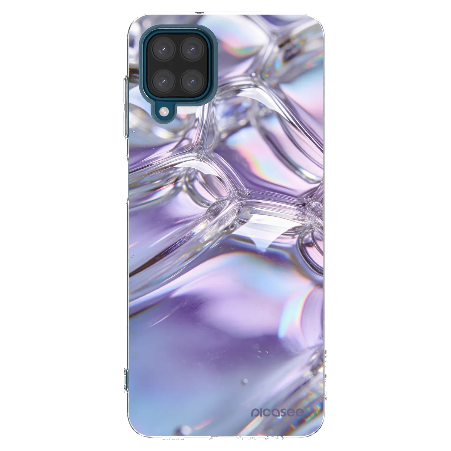 Picasee silikonski prozorni ovitek za Samsung Galaxy A12 A125F - Iridescent bubbles
