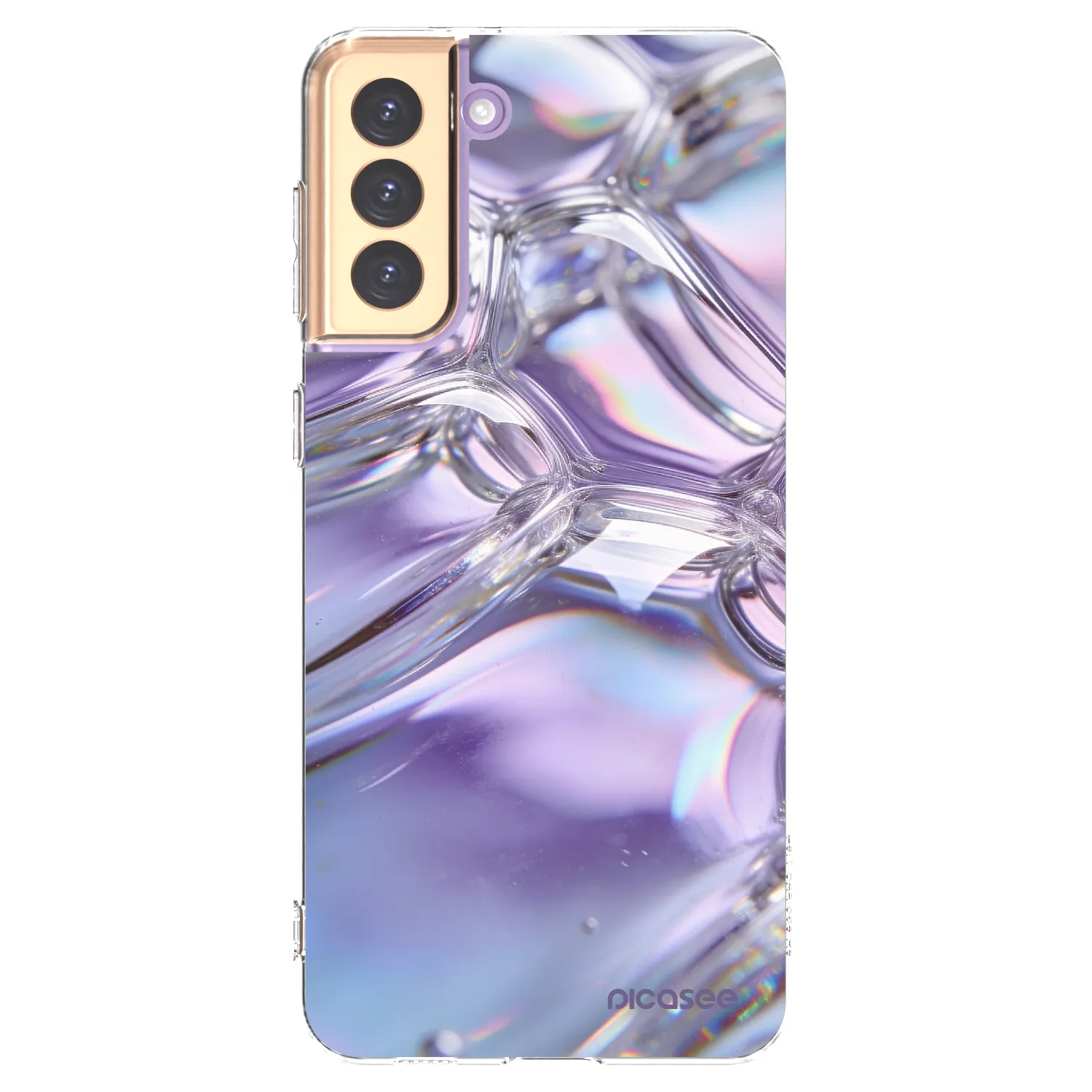 Picasee silikonski prozorni ovitek za Samsung Galaxy S21+ 5G G996F - Iridescent bubbles