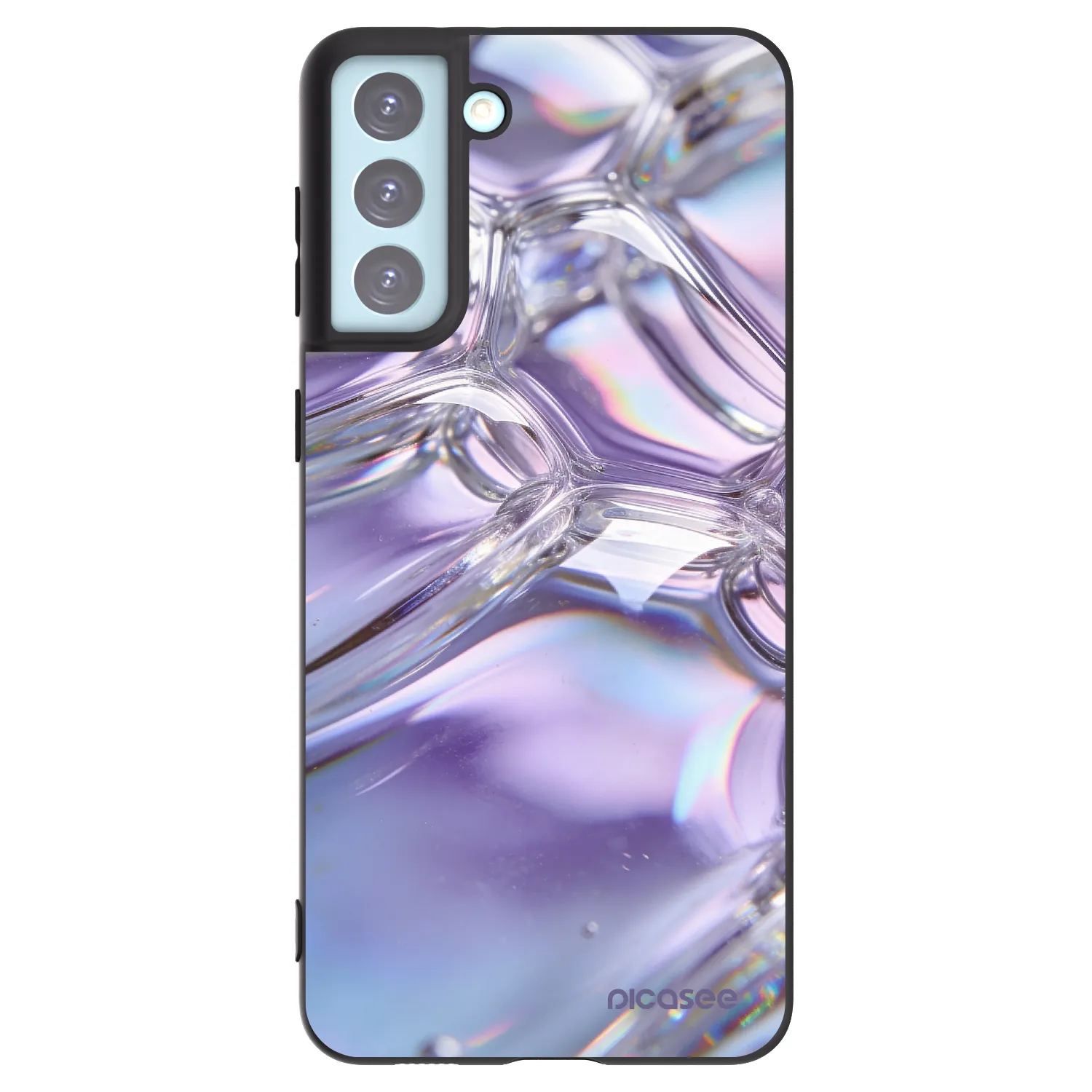 Picasee silikonski črni ovitek za Samsung Galaxy S21+ 5G G996F - Iridescent bubbles