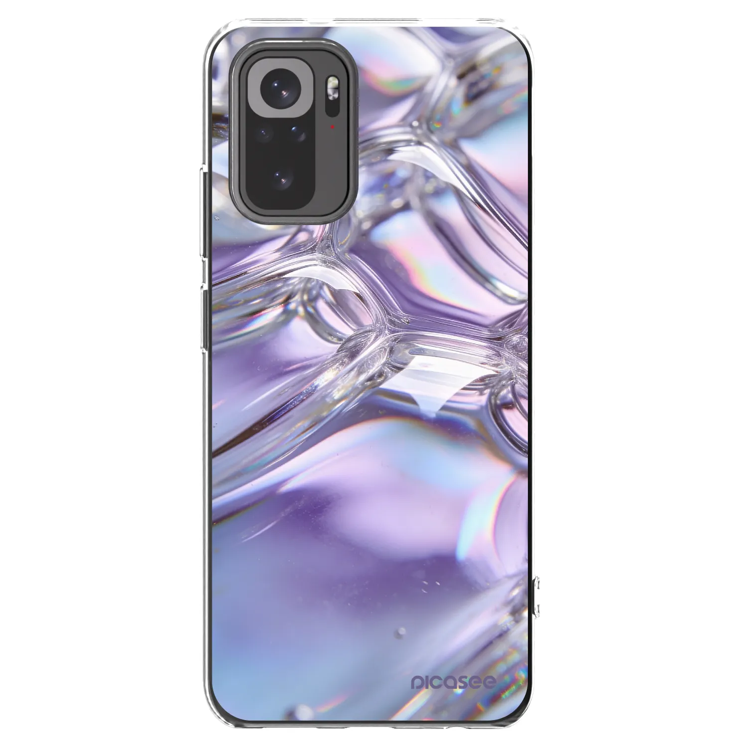 Picasee silikonski prozorni ovitek za Xiaomi Redmi Note 10 - Iridescent bubbles