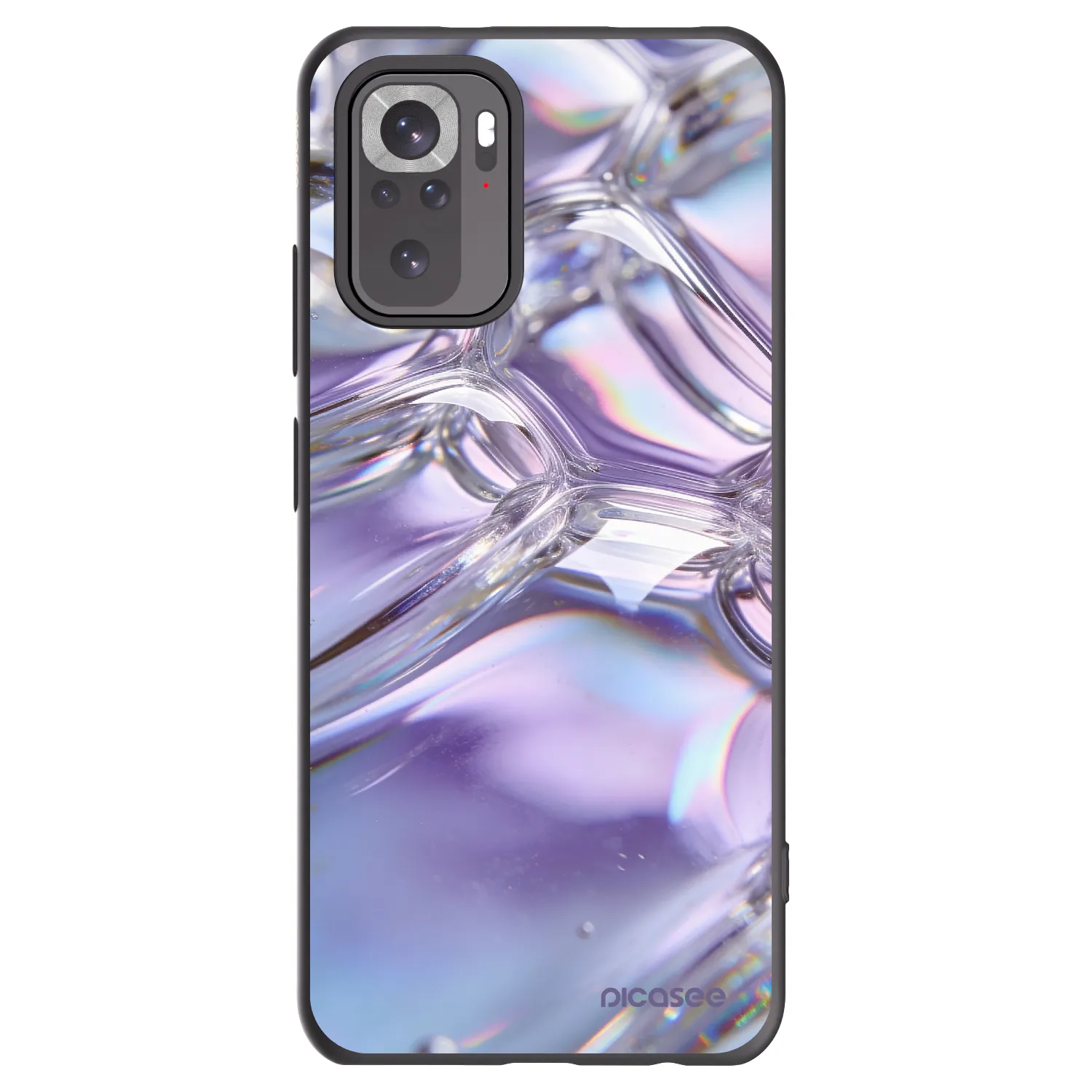 Picasee silikonski črni ovitek za Xiaomi Redmi Note 10 - Iridescent bubbles