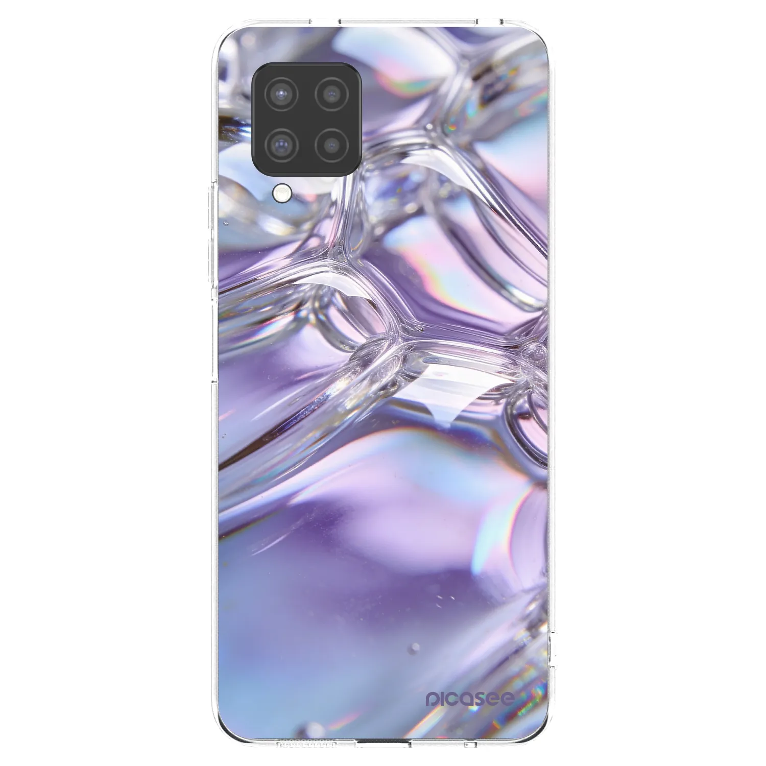Picasee silikonski prozorni ovitek za Samsung Galaxy A42 A426B - Iridescent bubbles