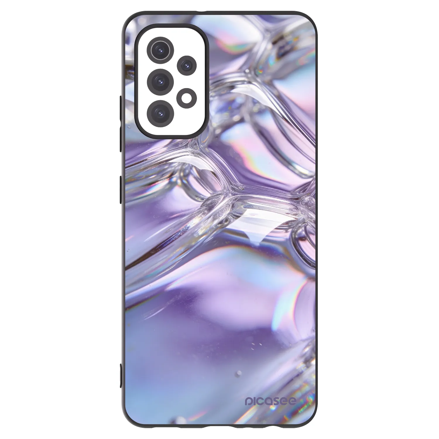 Picasee silikonski črni ovitek za Samsung Galaxy A32 5G A326B - Iridescent bubbles
