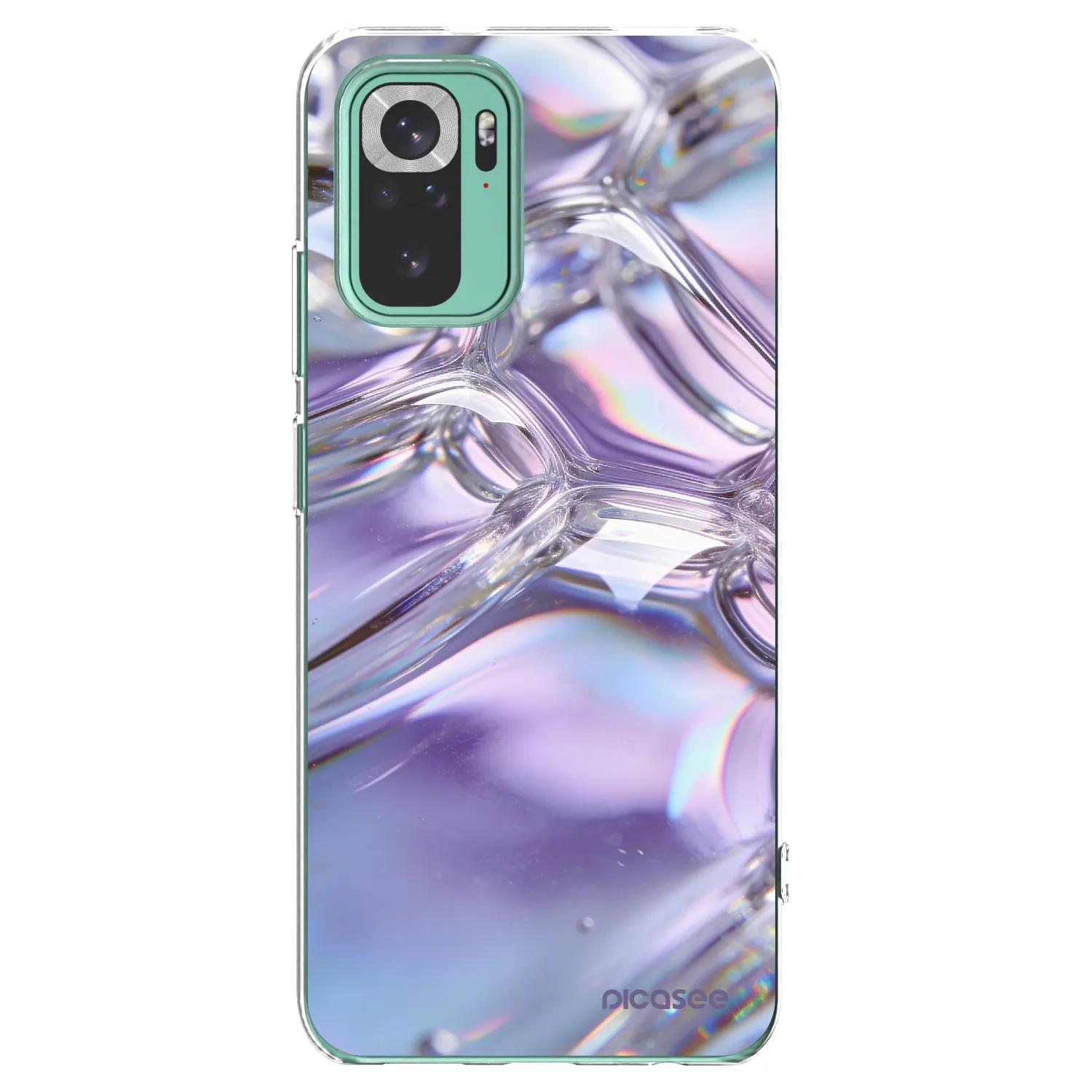 Picasee silikonski prozorni ovitek za Xiaomi Redmi Note 10 Pro - Iridescent bubbles