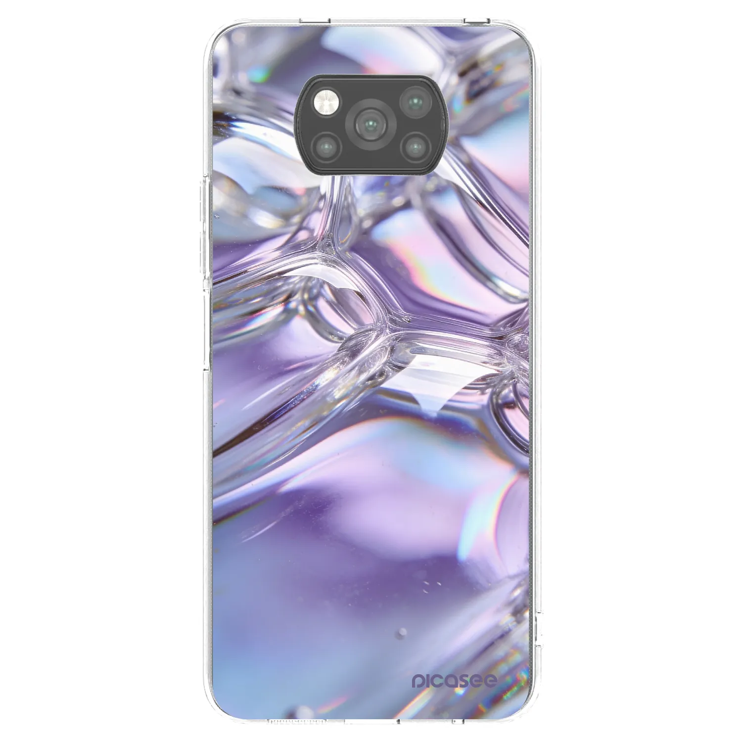 Picasee silikonski črni ovitek za Xiaomi Poco X3 Pro - Iridescent bubbles