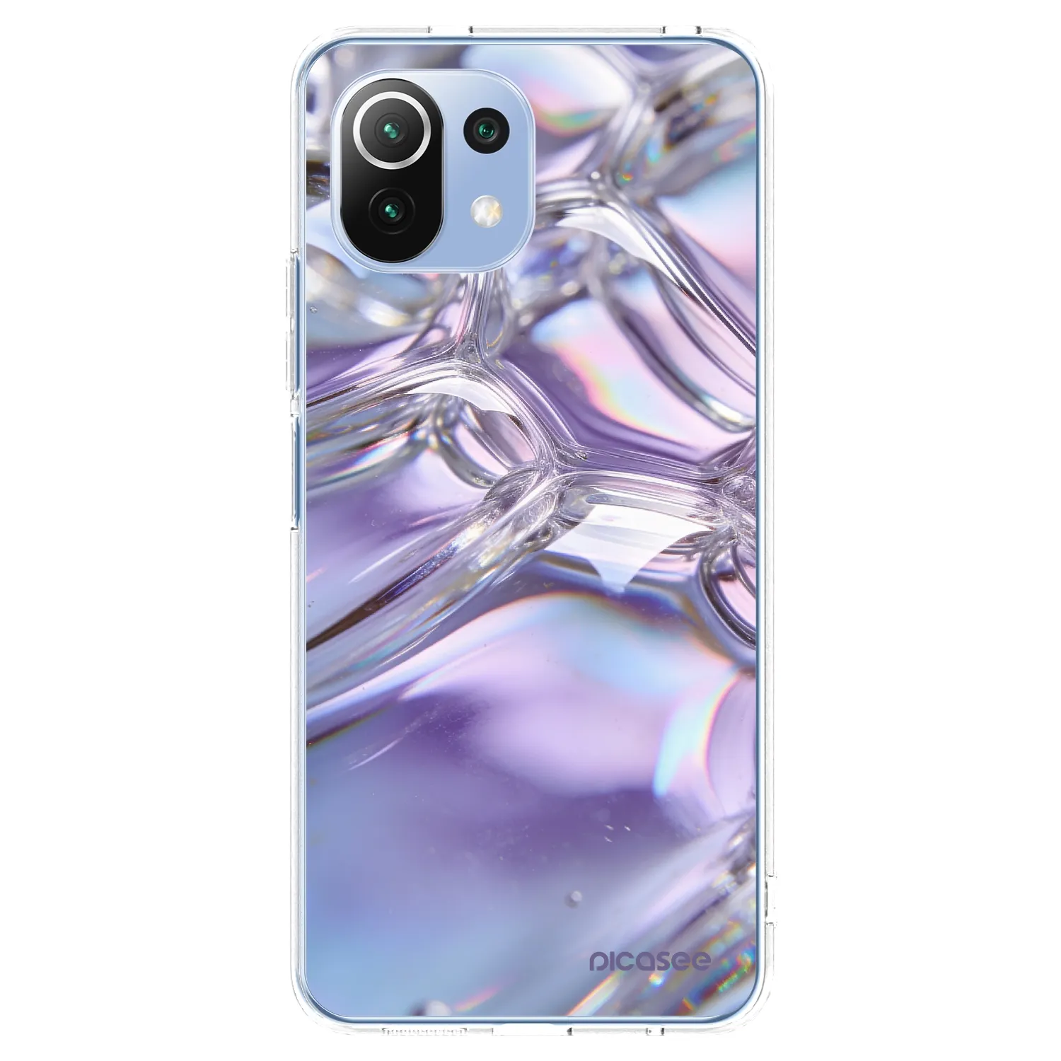 Picasee silikonski prozorni ovitek za Xiaomi Mi 11 Lite - Iridescent bubbles
