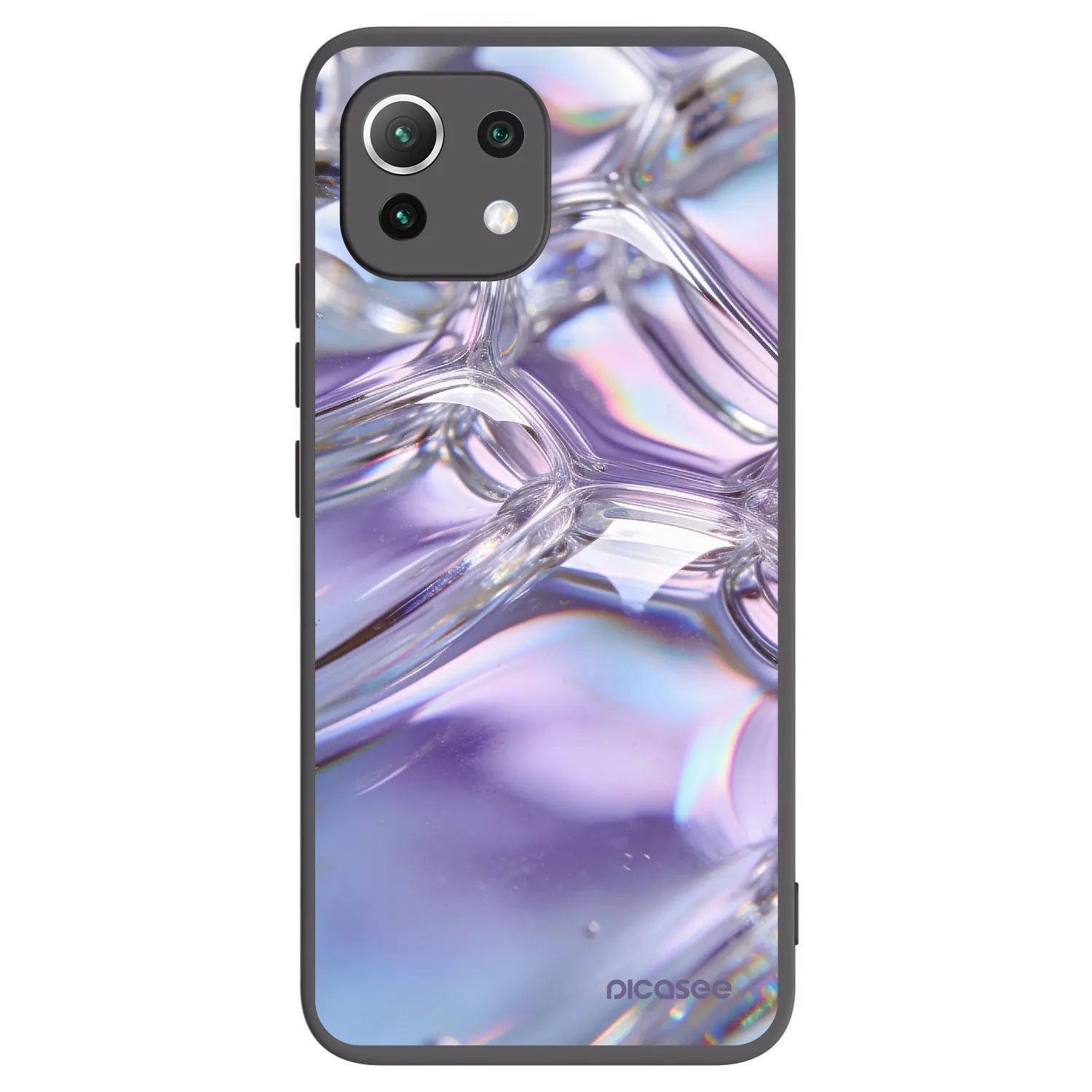 Picasee silikonski črni ovitek za Xiaomi Mi 11 Lite - Iridescent bubbles