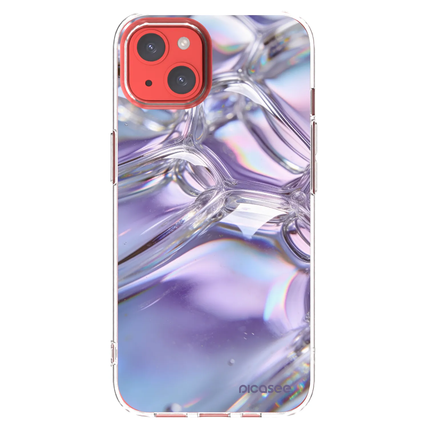 Picasee silikonski prozorni ovitek za Apple iPhone 13 - Iridescent bubbles