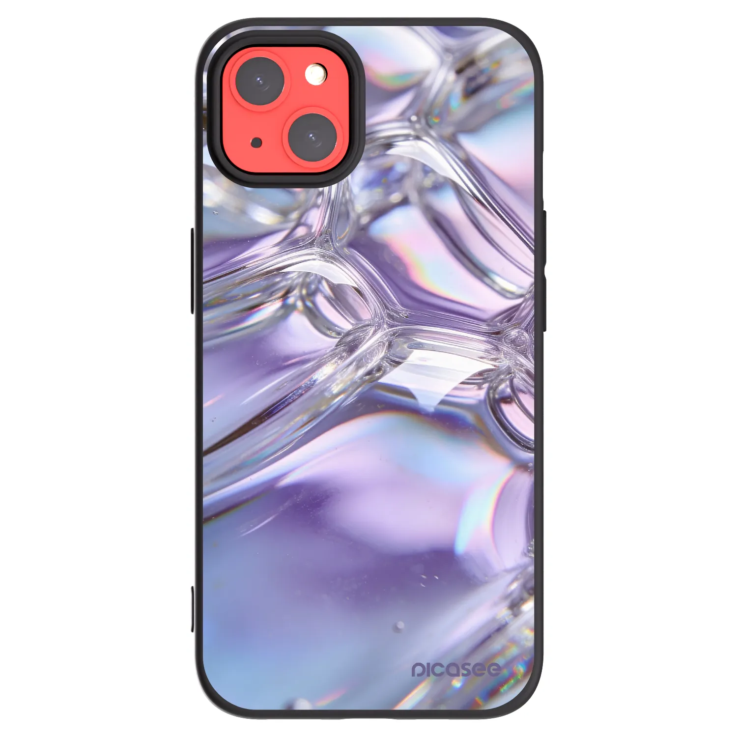 Picasee silikonski črni ovitek za Apple iPhone 13 - Iridescent bubbles