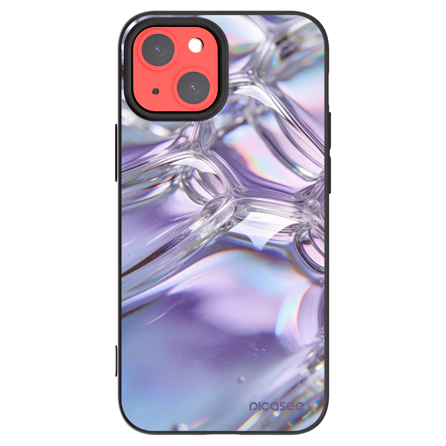 Picasee silikonski črni ovitek za Apple iPhone 13 mini - Iridescent bubbles