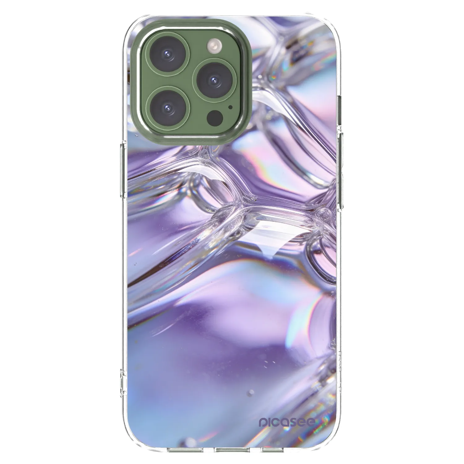 Picasee silikonski prozorni ovitek za Apple iPhone 13 Pro - Iridescent bubbles
