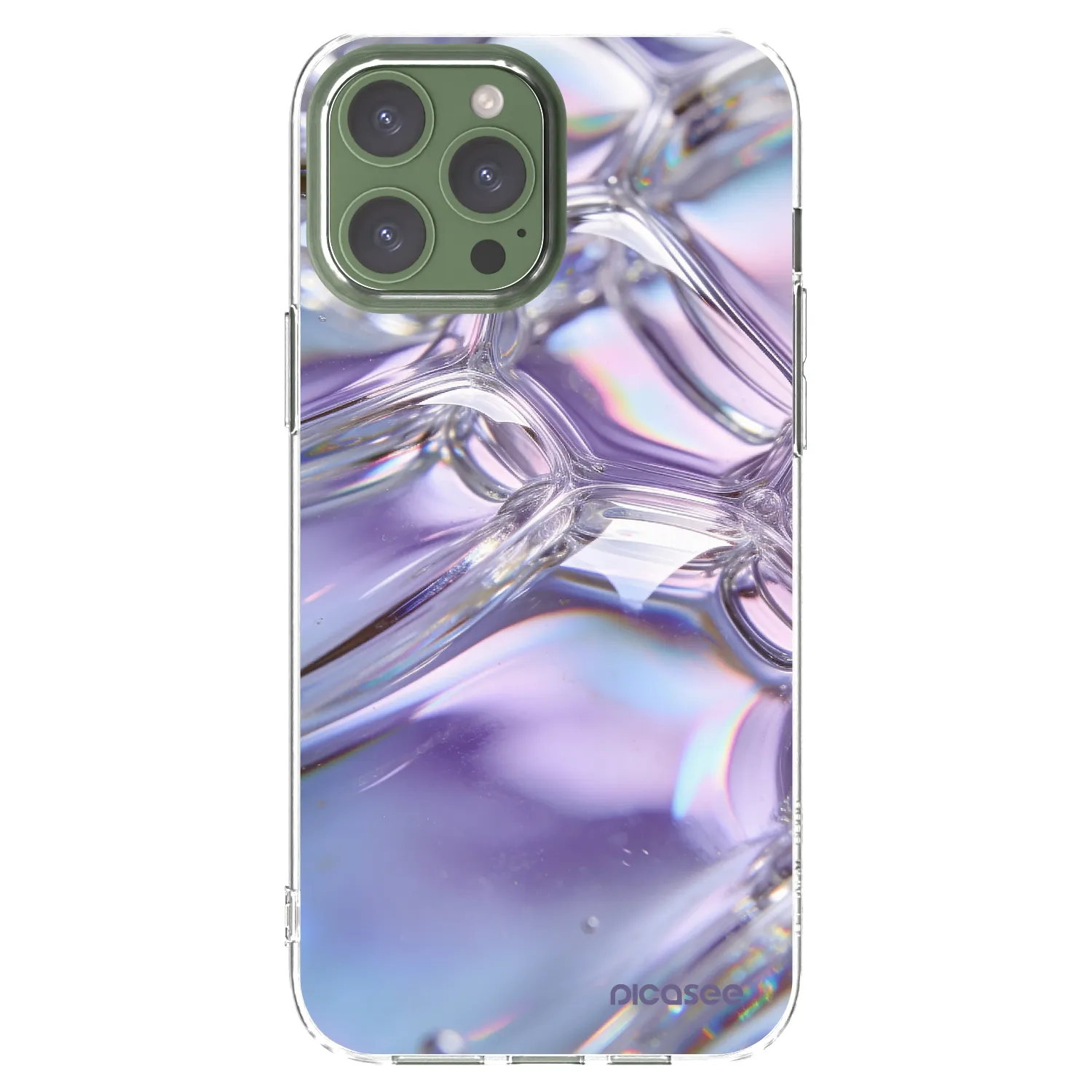 Picasee silikonski prozorni ovitek za Apple iPhone 13 Pro Max - Iridescent bubbles