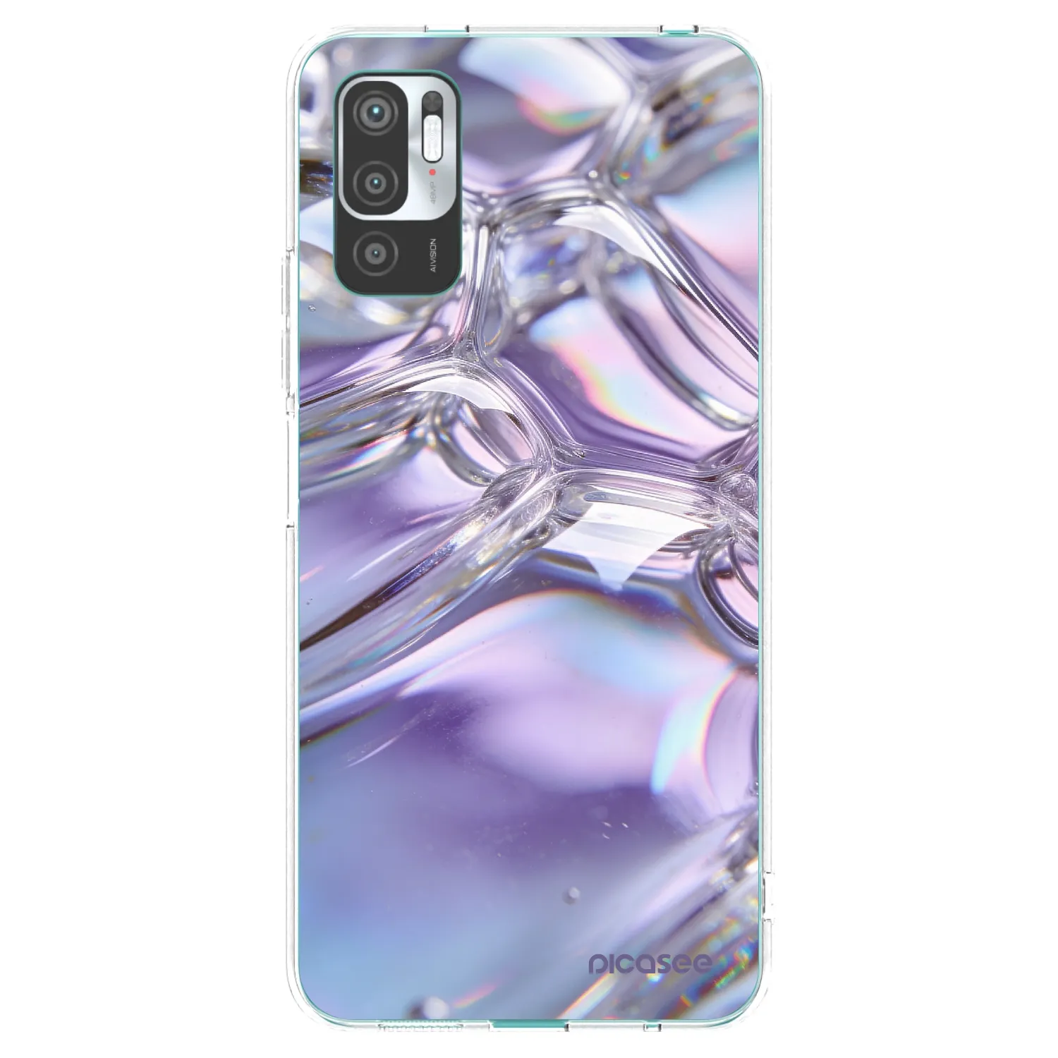 Picasee silikonski prozorni ovitek za Xiaomi Redmi Note 10 5G - Iridescent bubbles