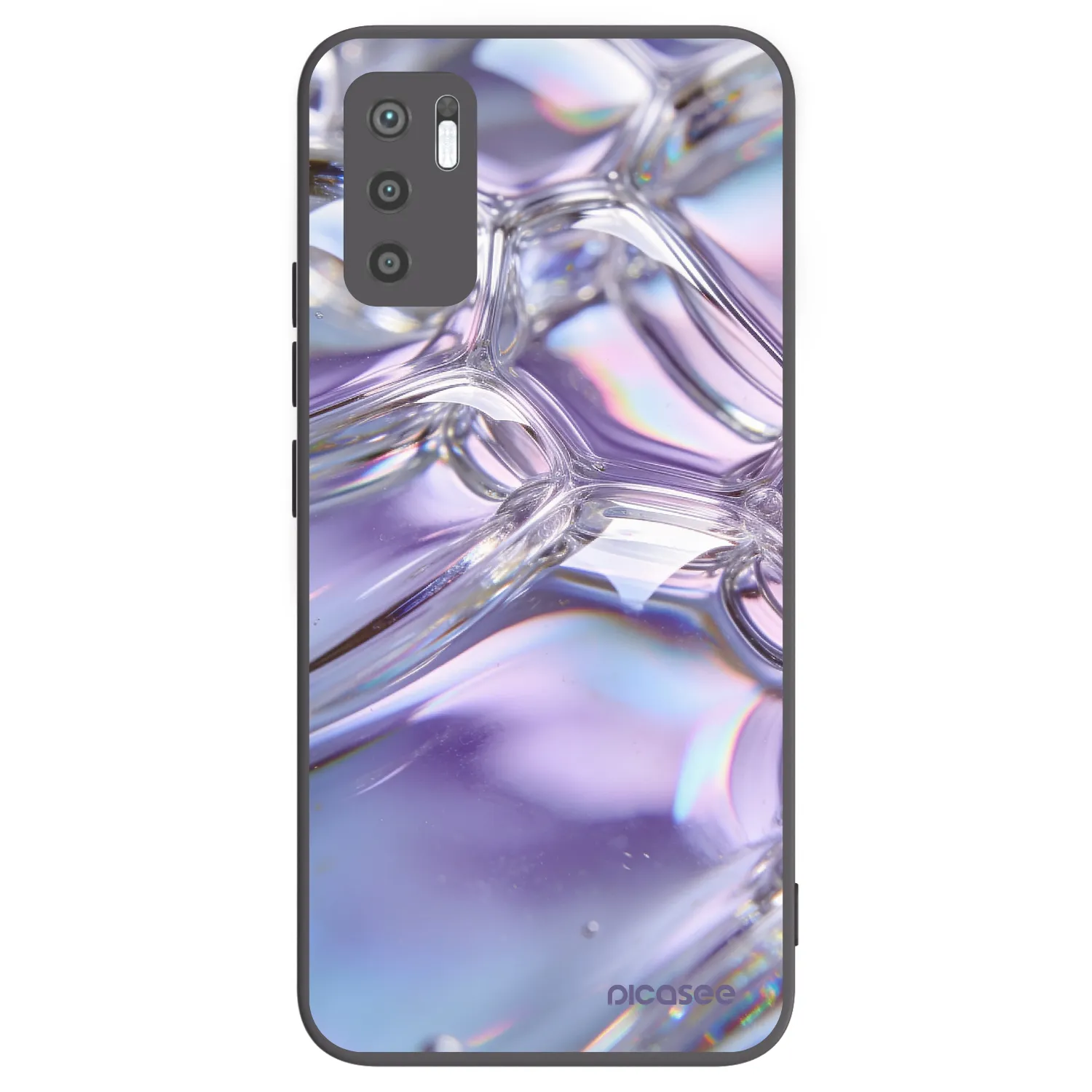 Picasee silikonski črni ovitek za Xiaomi Redmi Note 10 5G - Iridescent bubbles