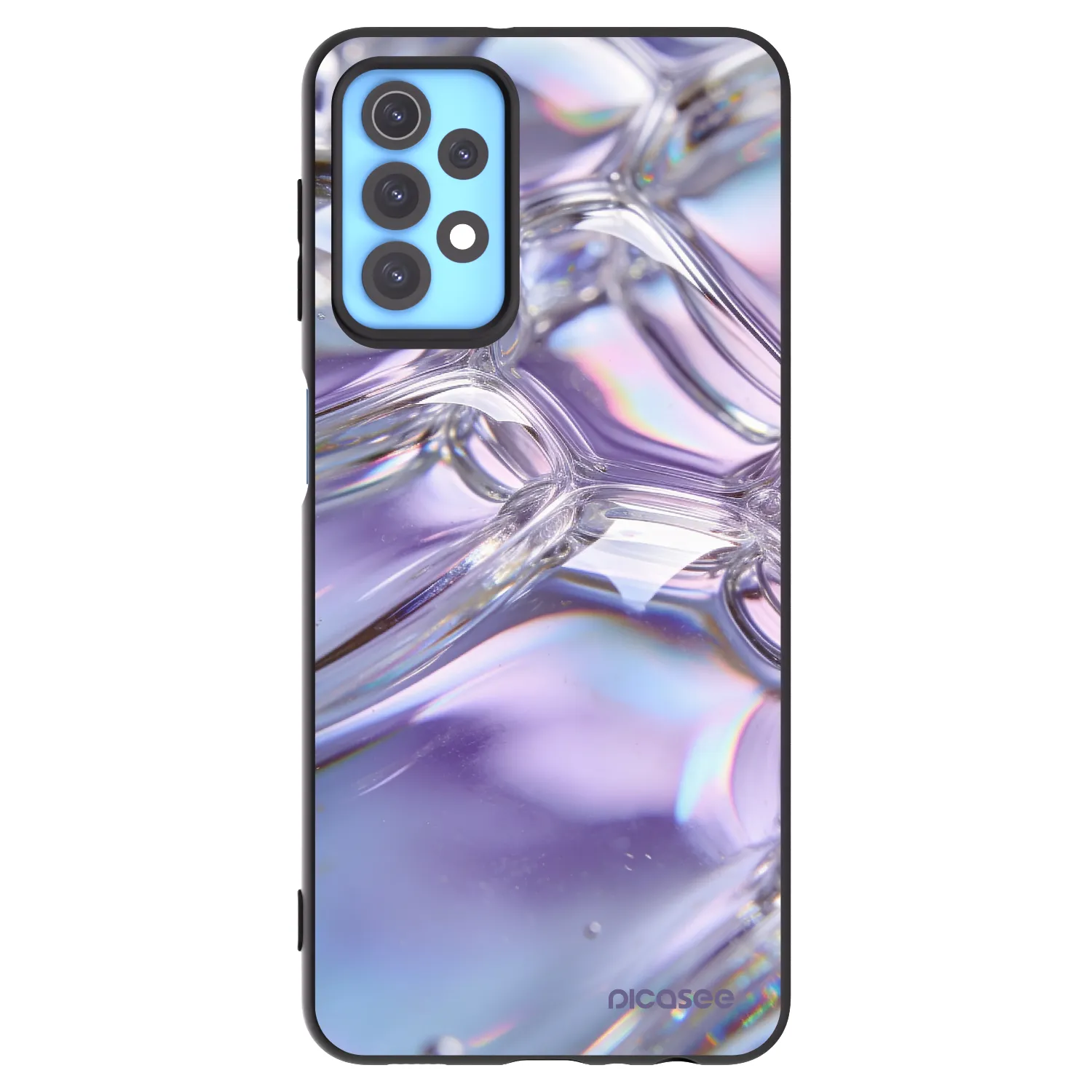 Picasee silikonski črni ovitek za Samsung Galaxy A32 4G SM-A325F - Iridescent bubbles