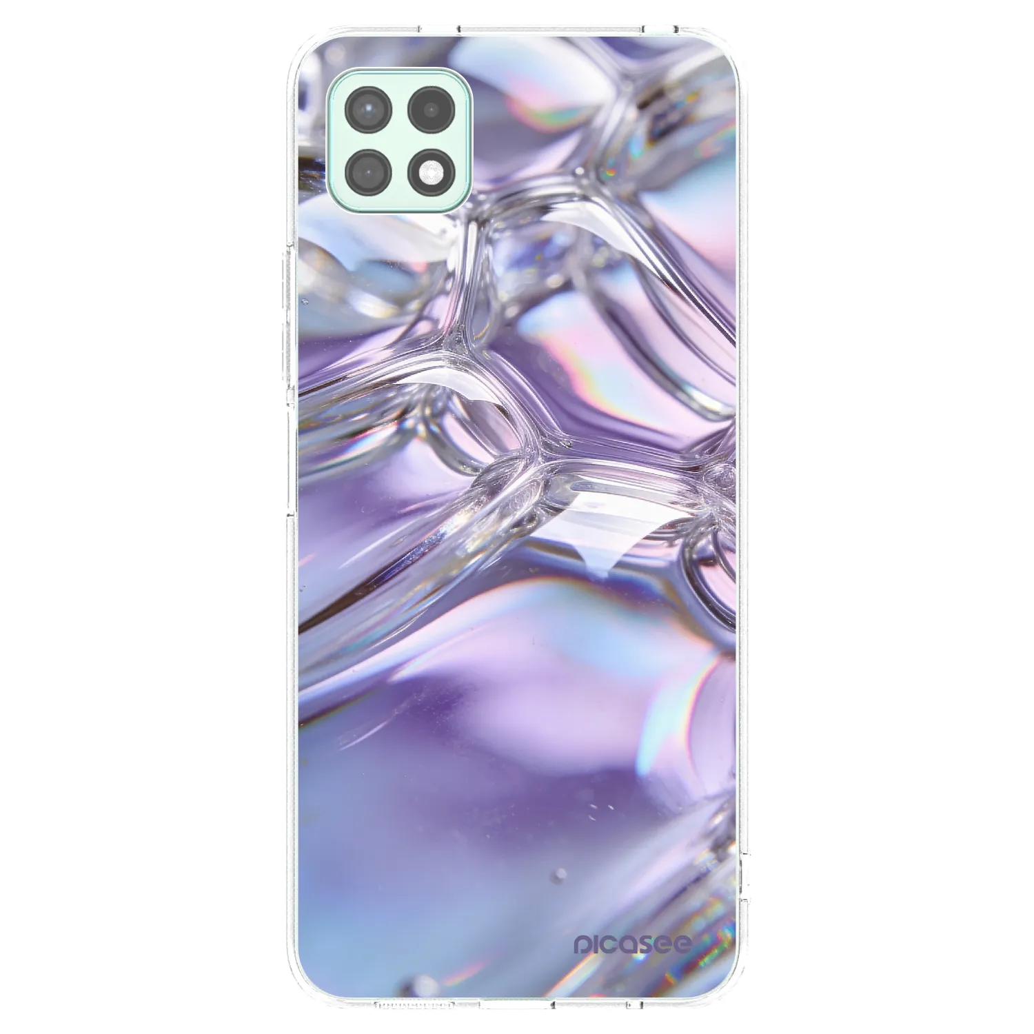 Picasee silikonski prozorni ovitek za Samsung Galaxy A22 A226B 5G - Iridescent bubbles