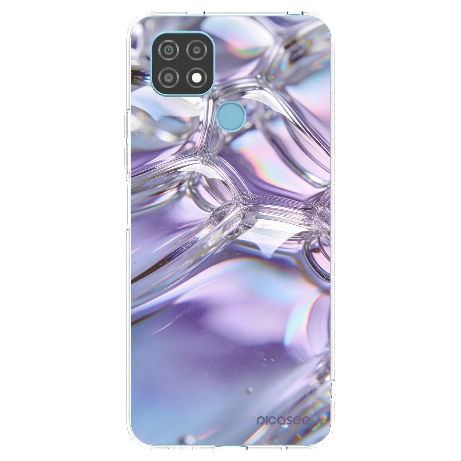 Picasee silikonski prozorni ovitek za Realme C21 - Iridescent bubbles