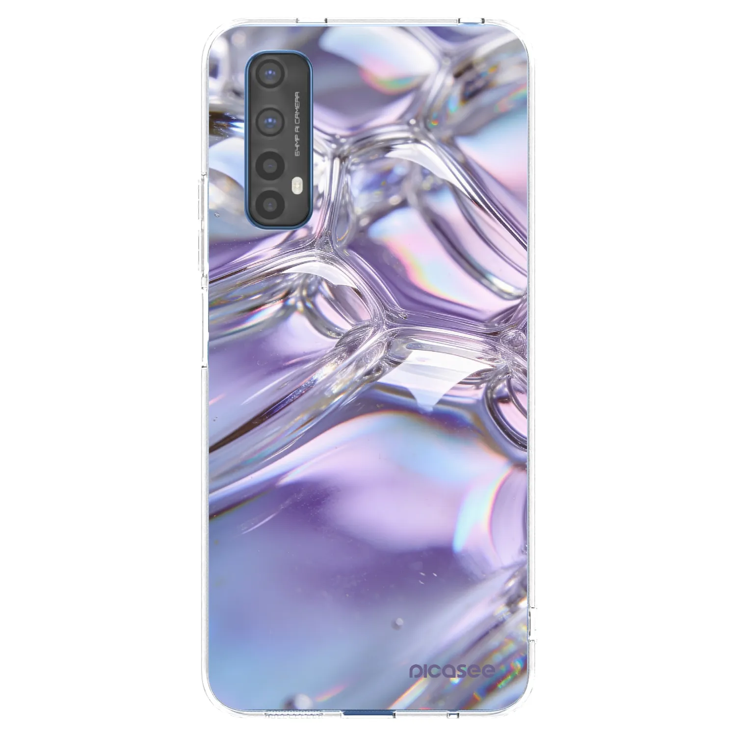 Picasee silikonski prozorni ovitek za Realme 7 - Iridescent bubbles