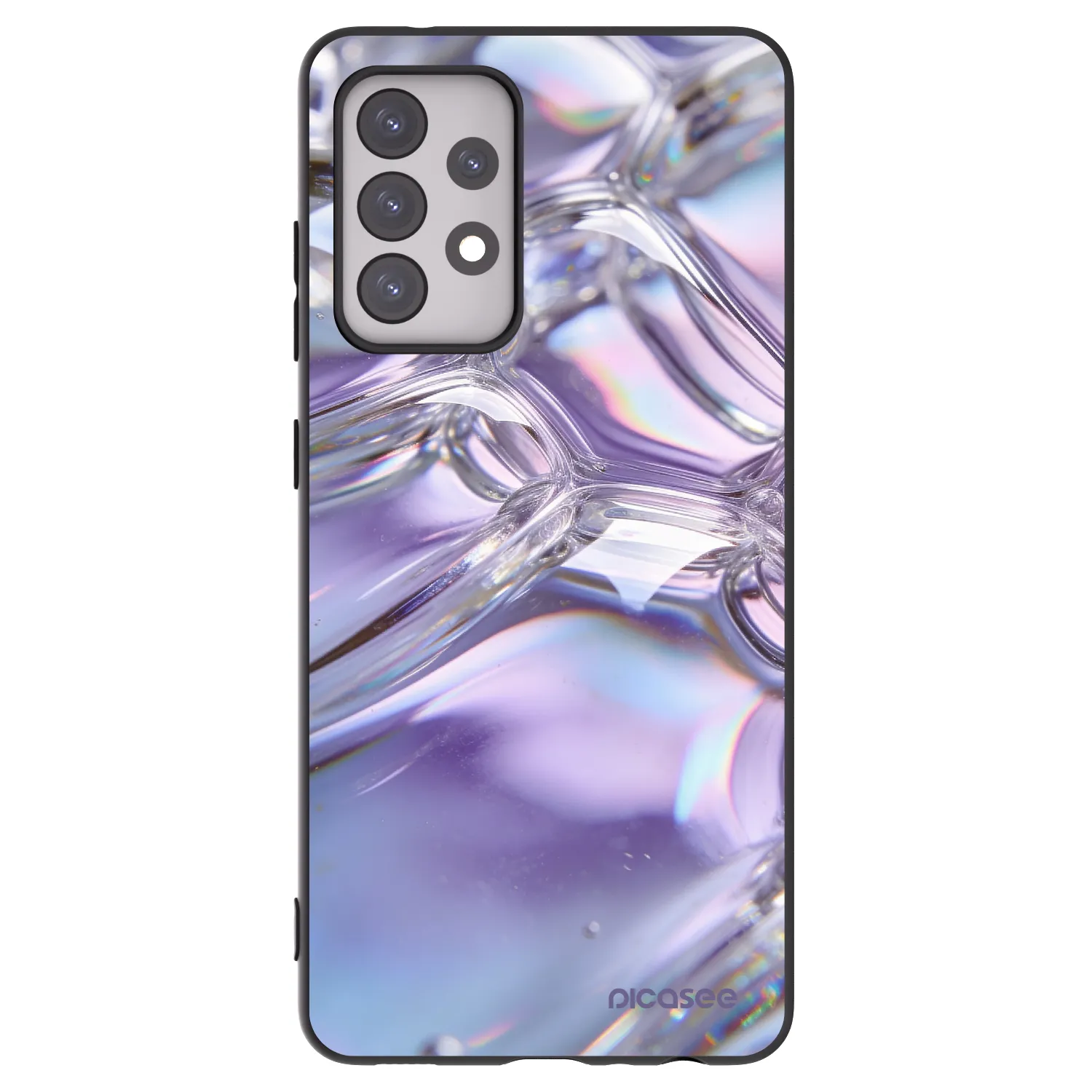 Picasee silikonski črni ovitek za Samsung Galaxy A52s 5G A528B - Iridescent bubbles