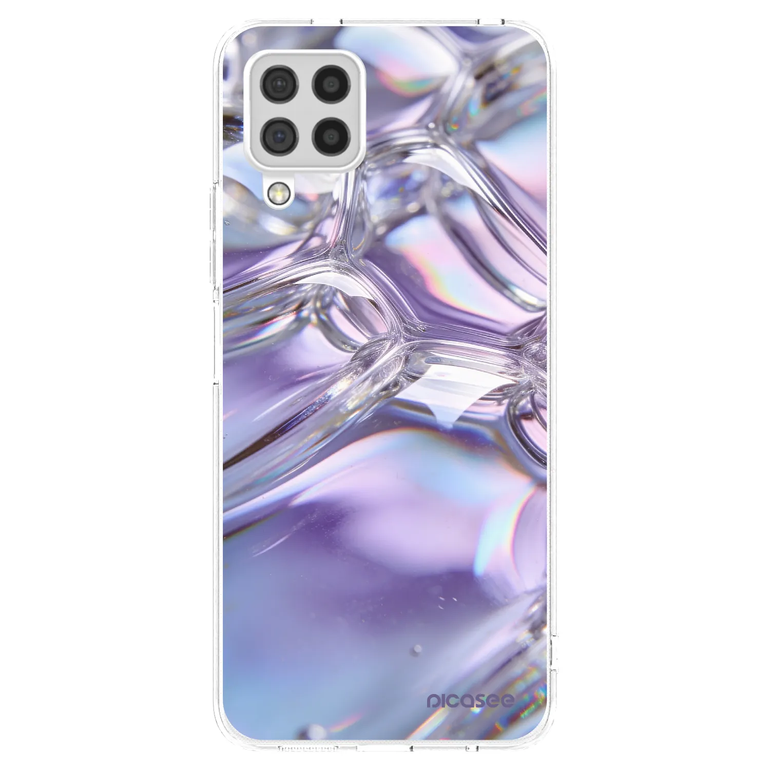 Picasee silikonski prozorni ovitek za Samsung Galaxy A22 A225F 4G - Iridescent bubbles