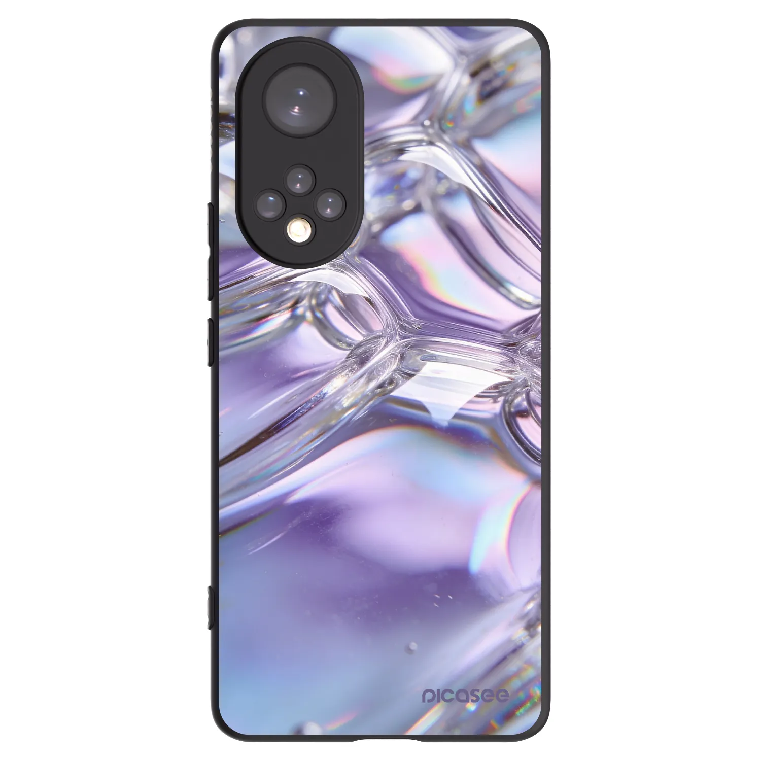 Picasee silikonski črni ovitek za Honor 50 5G - Iridescent bubbles