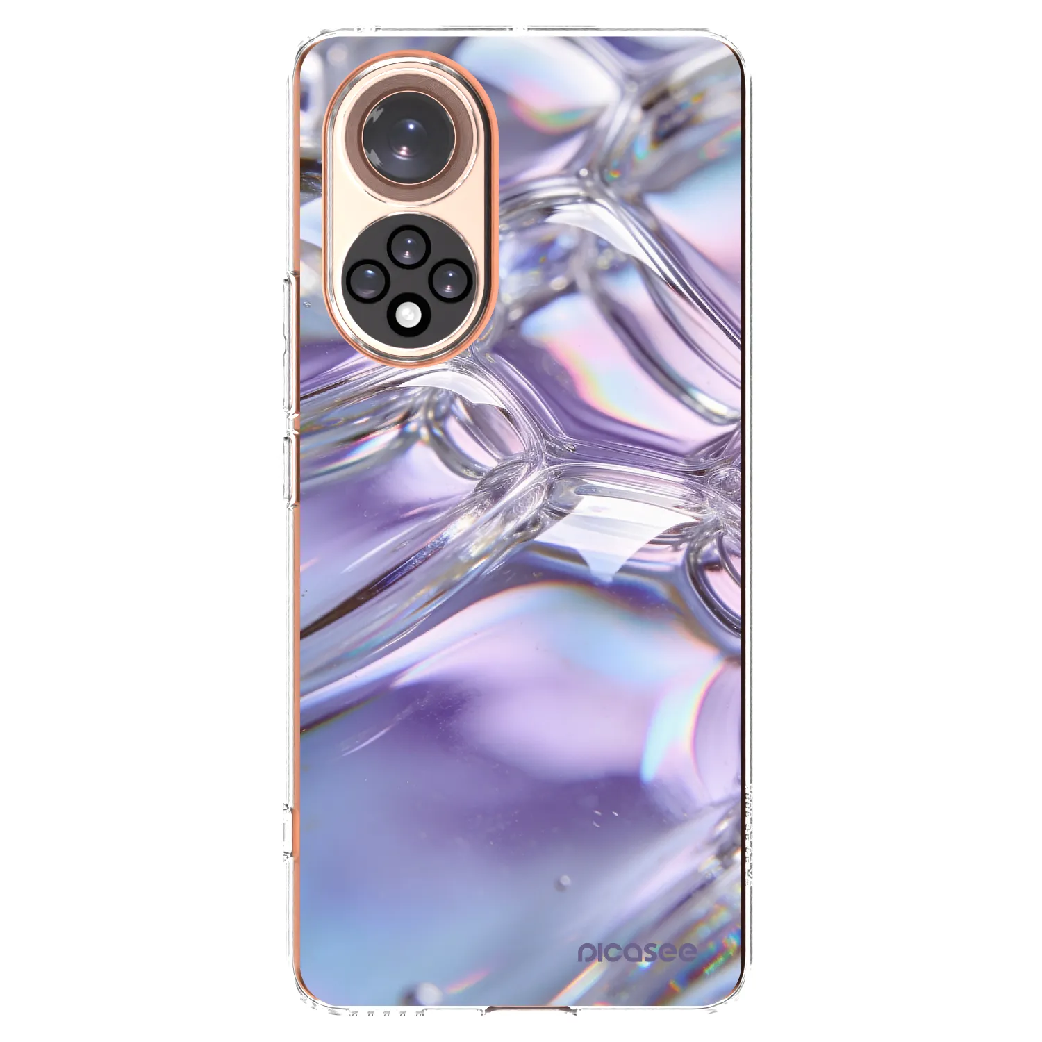 Picasee silikonski prozorni ovitek za Honor 50 5G - Iridescent bubbles