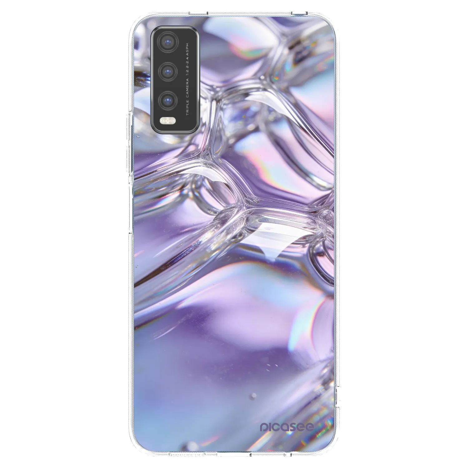 Picasee silikonski prozorni ovitek za Vivo Y20s - Iridescent bubbles