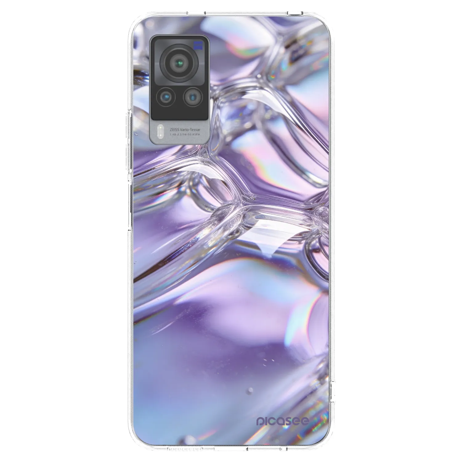 Picasee silikonski prozorni ovitek za Vivo X60 Pro 5G - Iridescent bubbles
