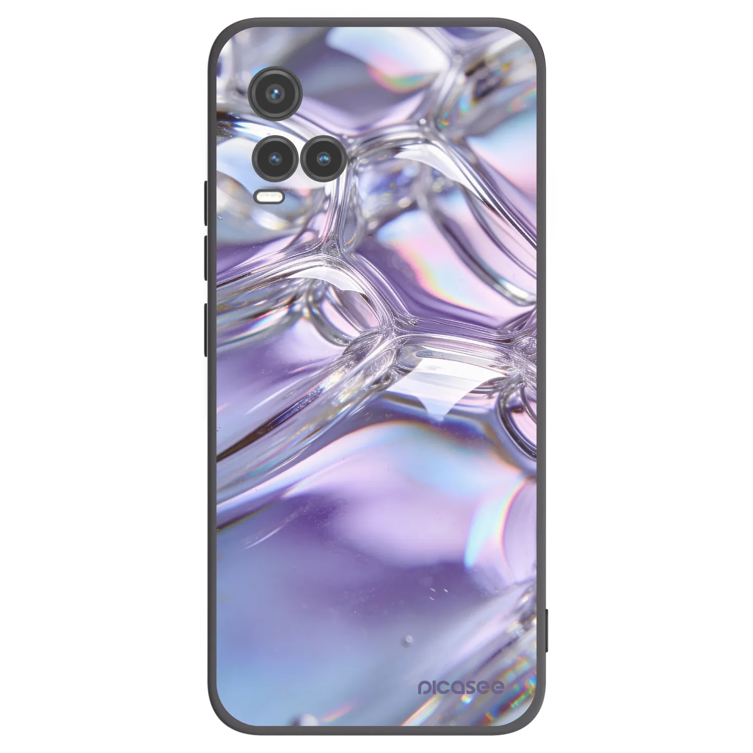 Picasee silikonski črni ovitek za Vivo Y33s - Iridescent bubbles