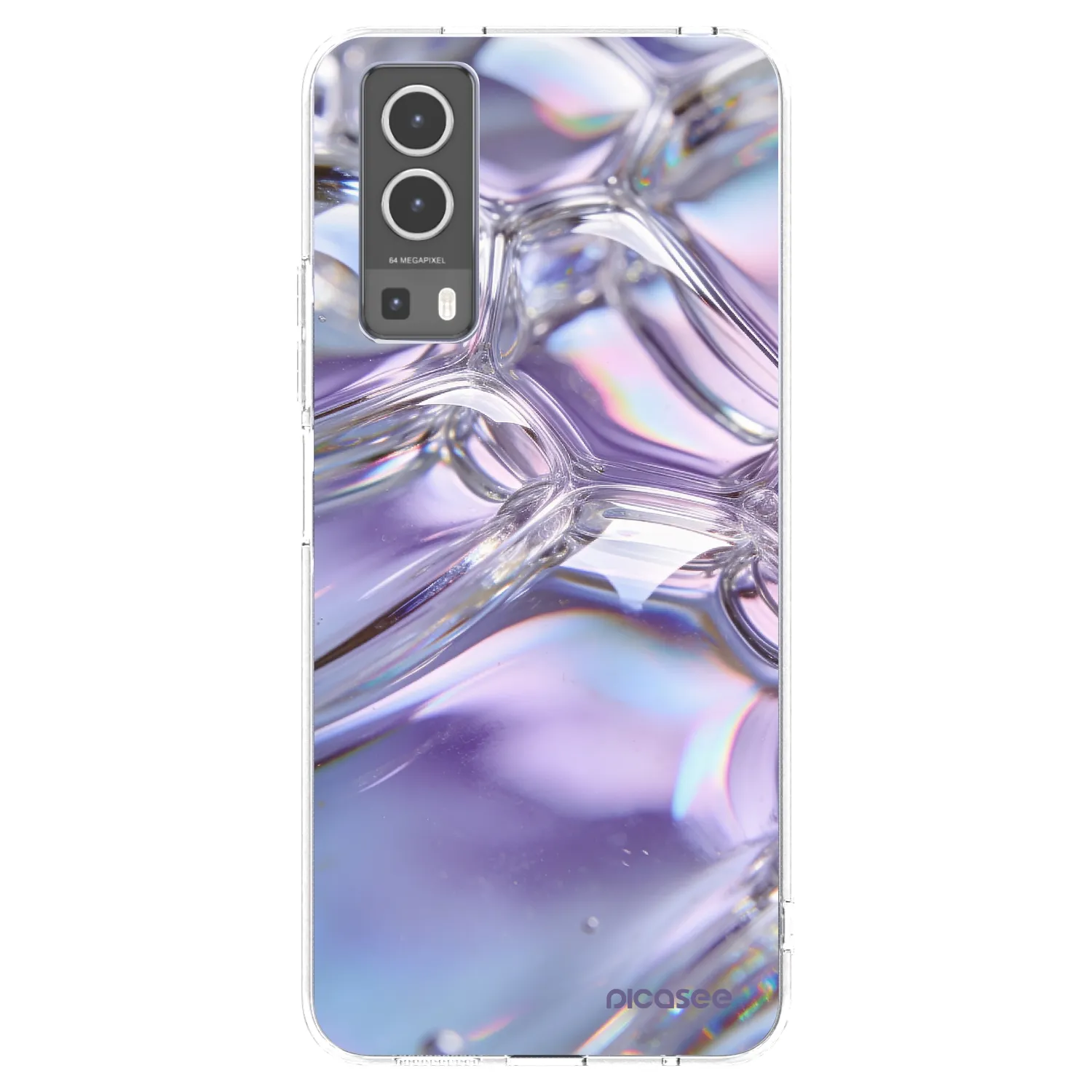 Picasee silikonski prozorni ovitek za Vivo Y72 5G - Iridescent bubbles