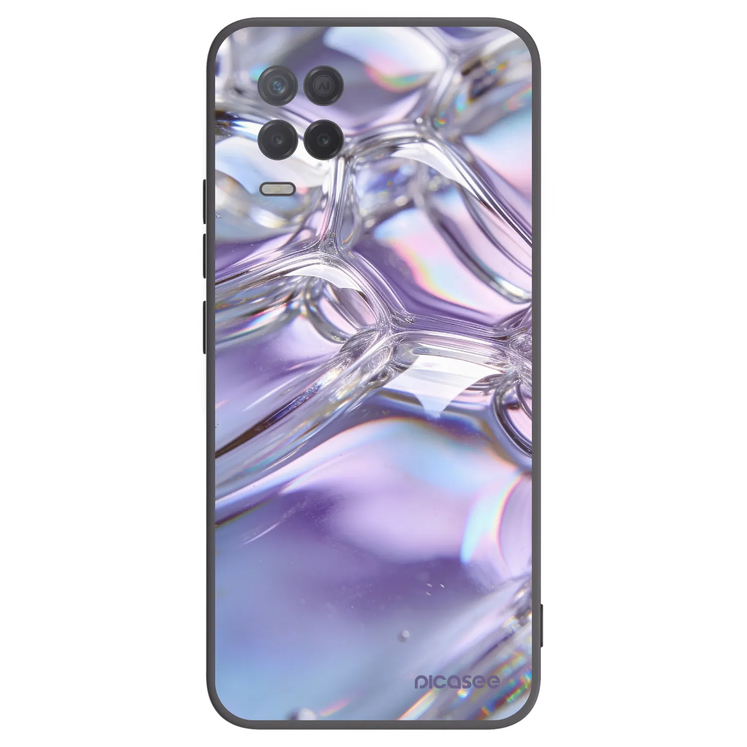 Picasee silikonski črni ovitek za Realme 8 5G - Iridescent bubbles
