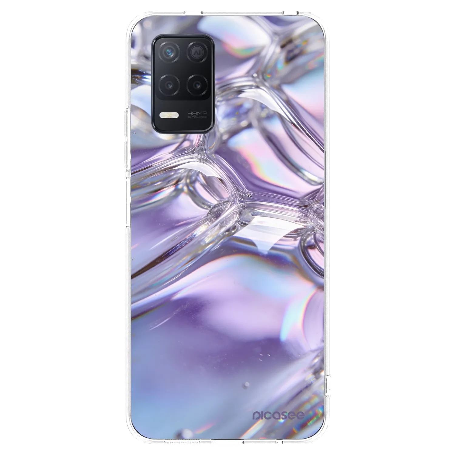 Picasee silikonski prozorni ovitek za Realme 8 5G - Iridescent bubbles