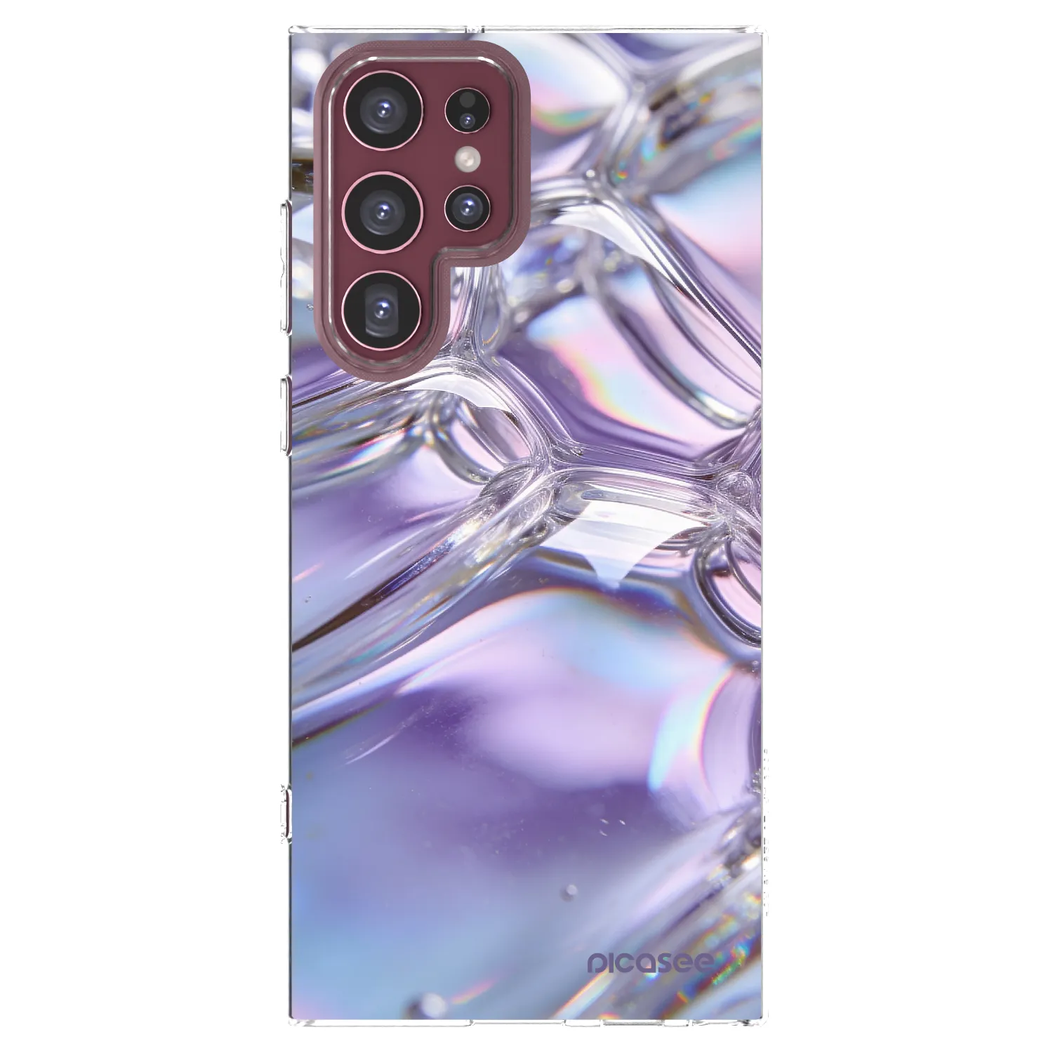 Picasee silikonski prozorni ovitek za Samsung Galaxy S22 Ultra 5G - Iridescent bubbles