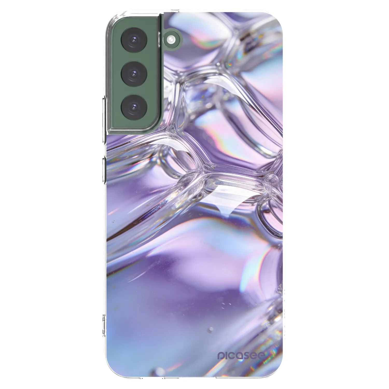 Picasee silikonski prozorni ovitek za Samsung Galaxy S22+ 5G - Iridescent bubbles