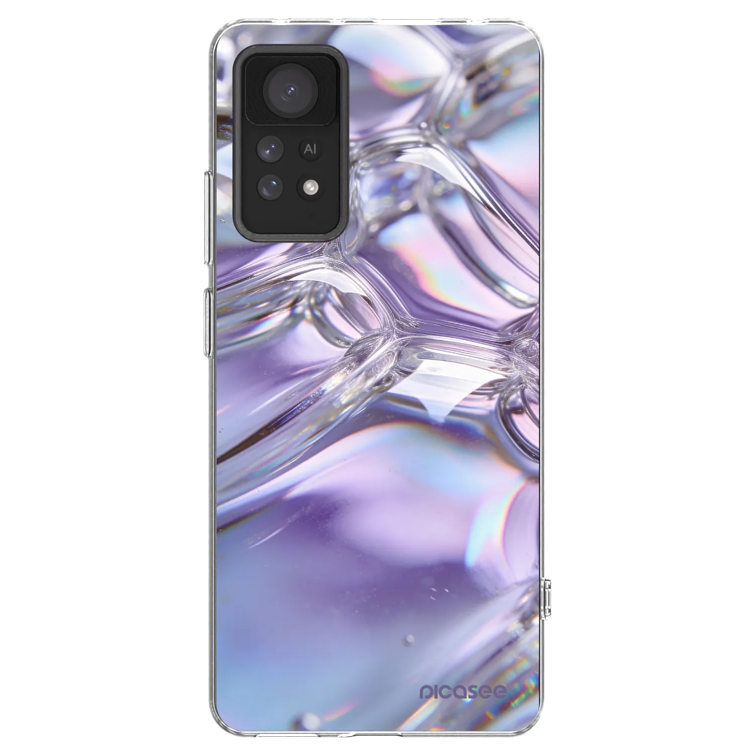 Picasee silikonski prozorni ovitek za Xiaomi Redmi Note 11 Pro - Iridescent bubbles