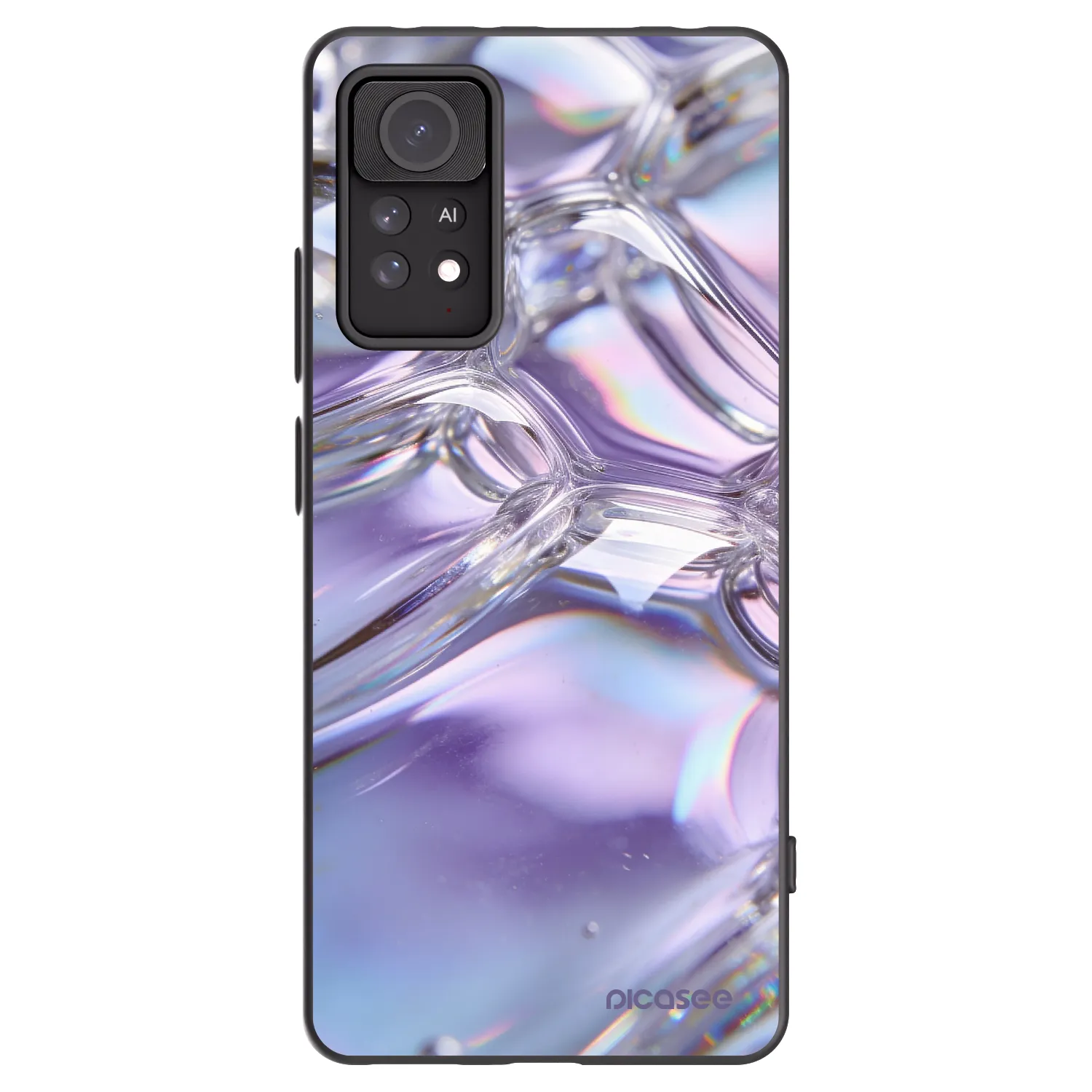 Picasee silikonski črni ovitek za Xiaomi Redmi Note 11 Pro 5G - Iridescent bubbles